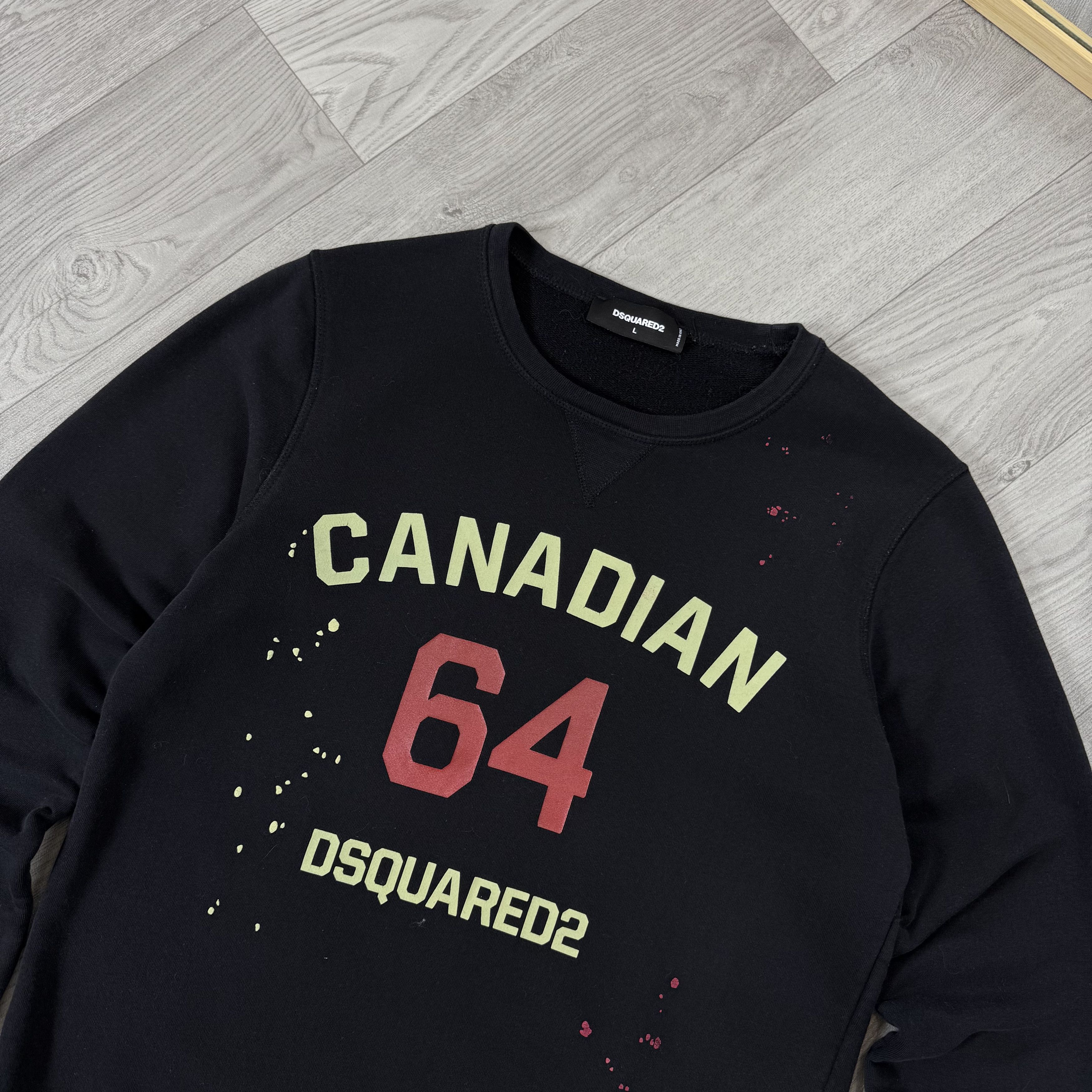 Dsquared2 Dsquared 2 Graphic Black 64 Crewneck Sweatshirt L Size US L / EU 52-54 / 3 - 5 Thumbnail
