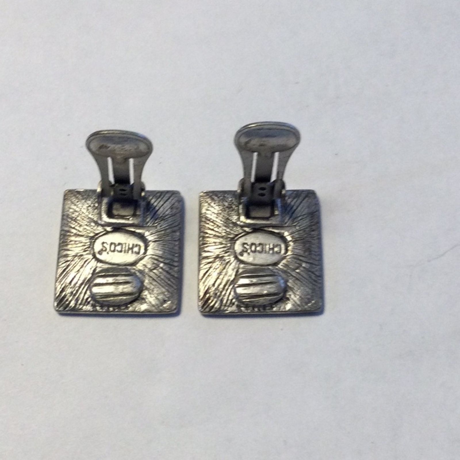 Other Chico's Vintage Gold & Silver Tone Square Clip-On Earrings Size ONE SIZE - 7 Thumbnail