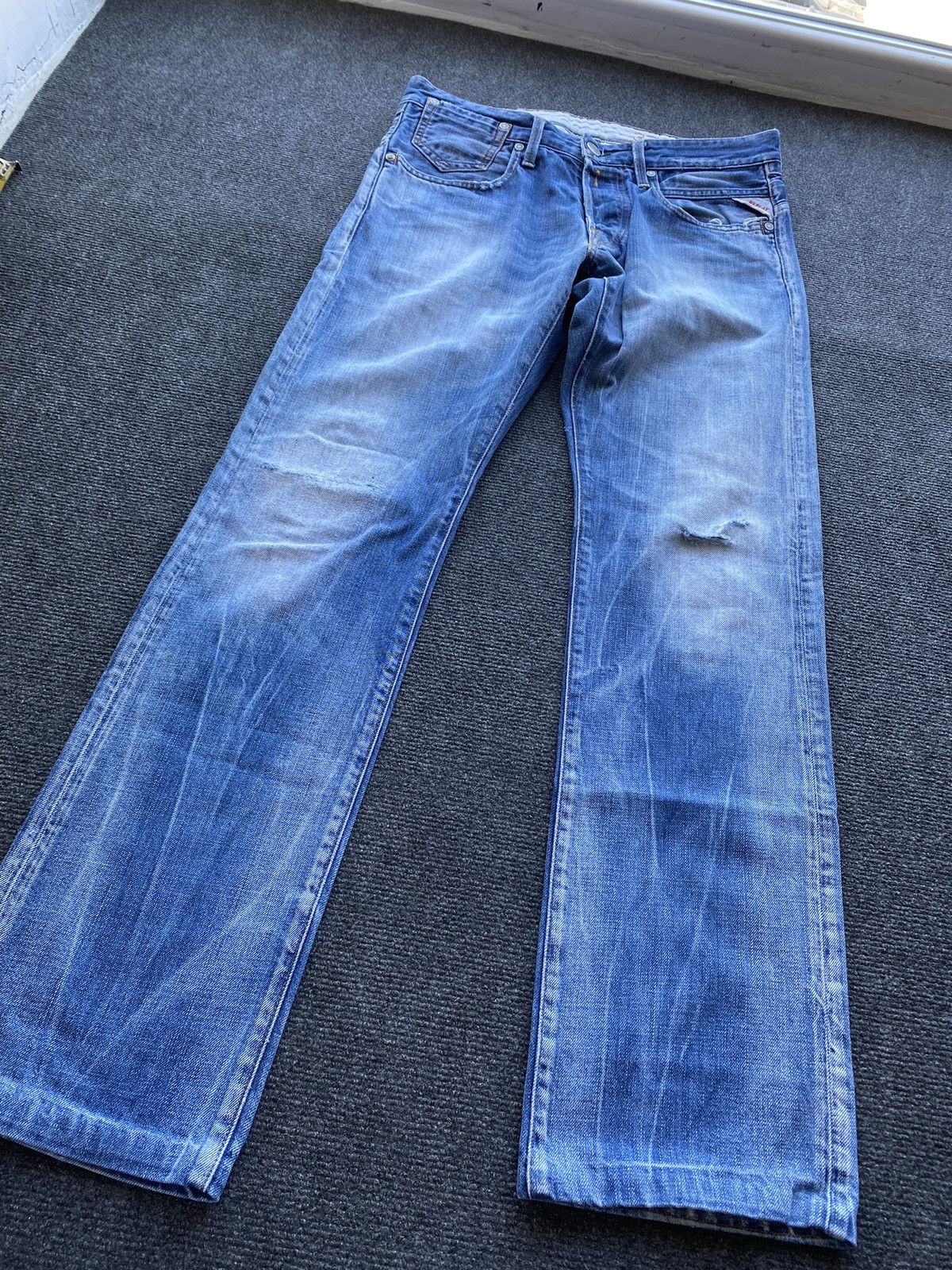 Replay 🔥Opium Punk Replay blue jeans 32 marnel washed faded Size US 32 / EU 48 - 4 Thumbnail