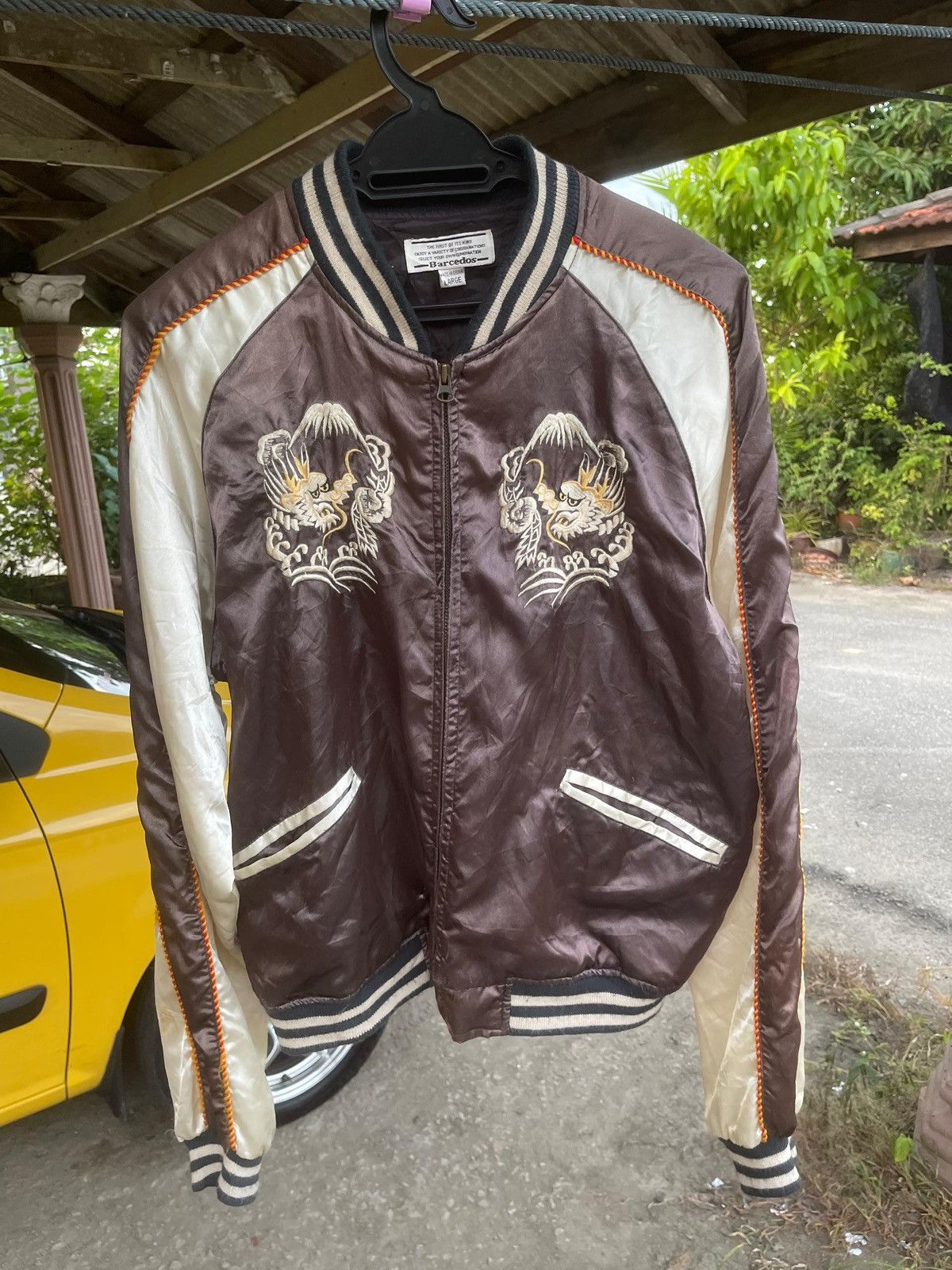 Japanese Brand Sukajan Yokosuka Japan Dragon Eagle Satin Jacket Size US L / EU 52-54 / 3 - 3 Thumbnail