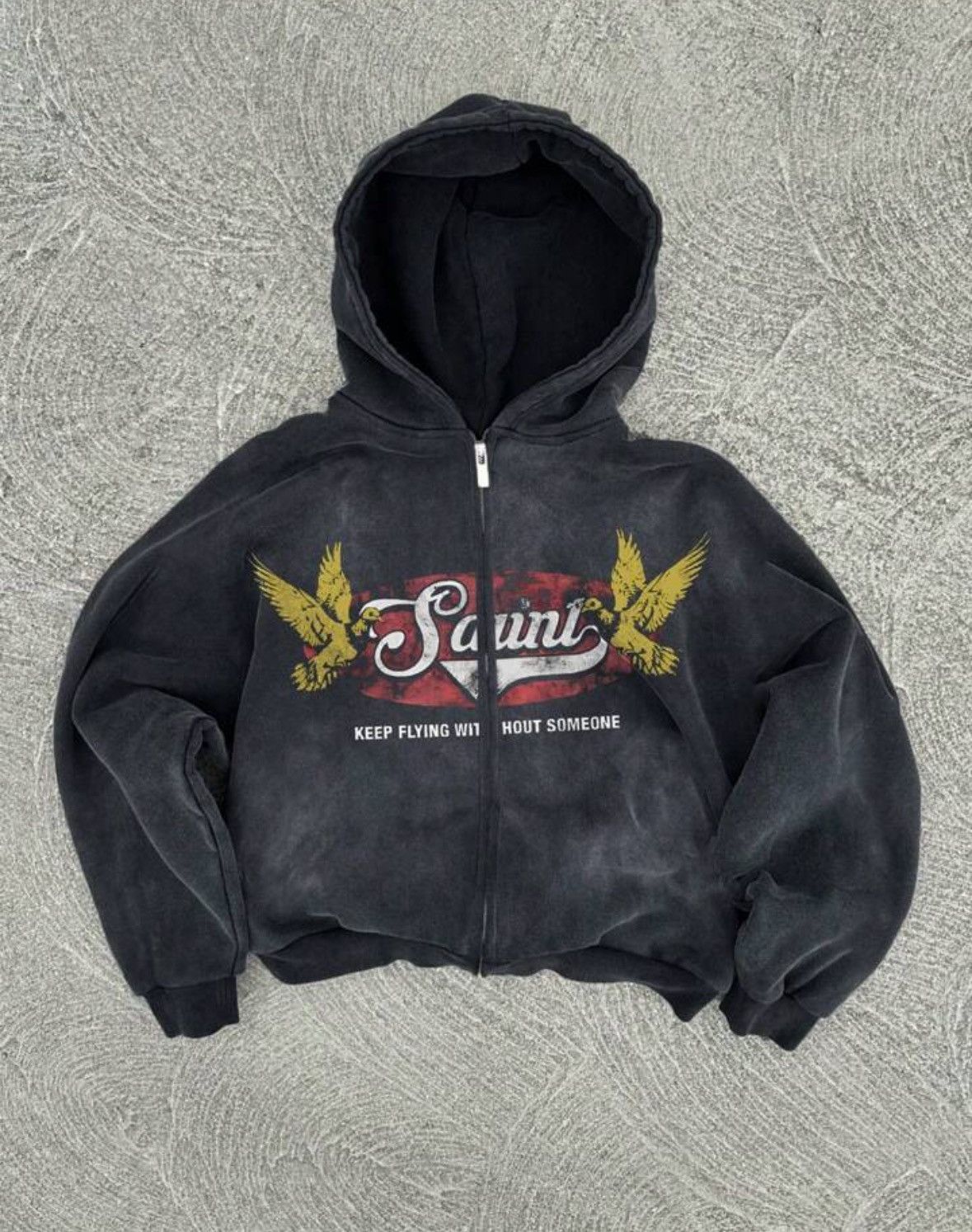 Shein Men's Vintage Texas Graphic Zip-Up Drawstring Hoodie Size US M / EU 48-50 / 2 - 1 Thumbnail