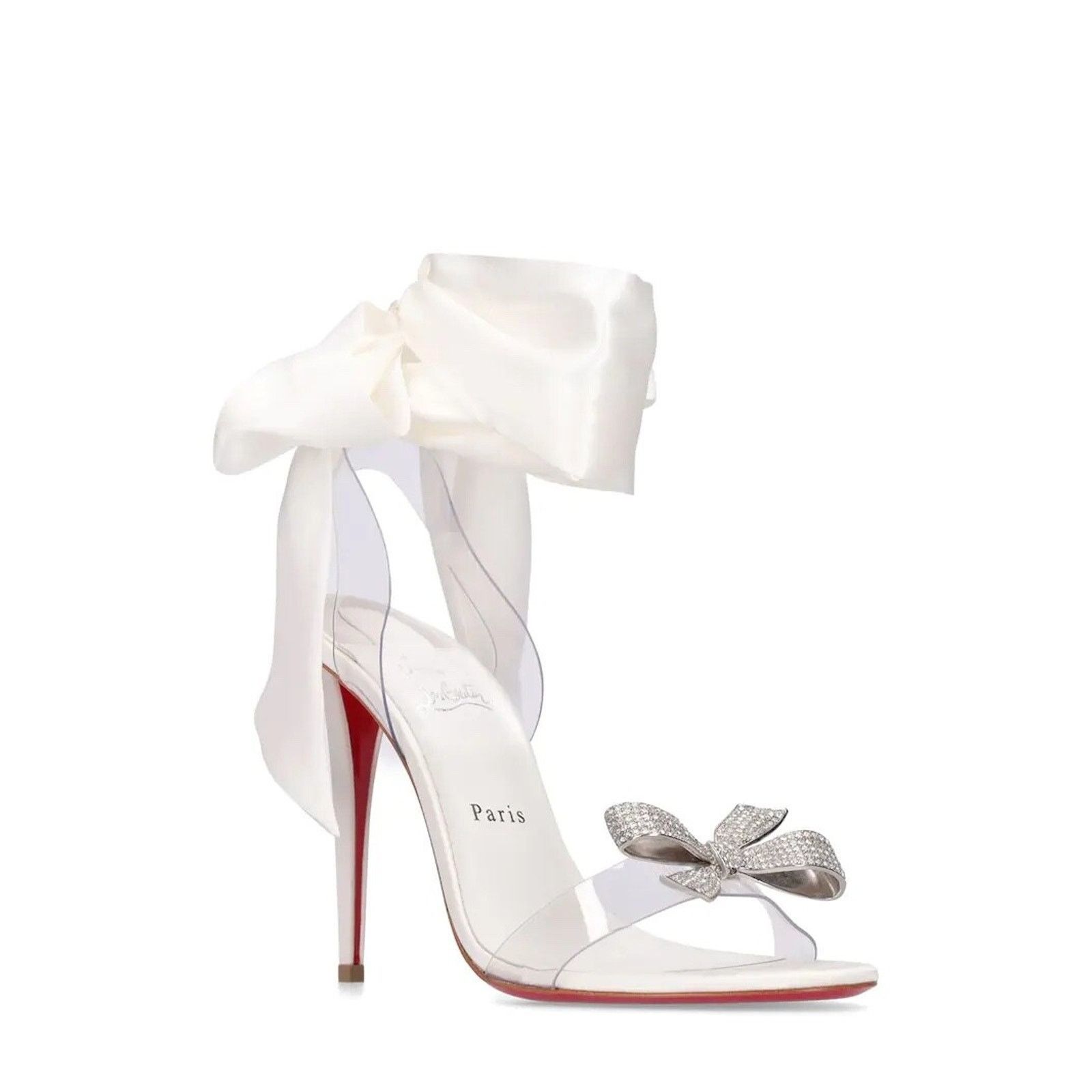 Christian Louboutin Christian Louboutin Astrinodo 100 Ivory PVC Bow Lace Up Size US 7 / IT 37 - 10 Thumbnail