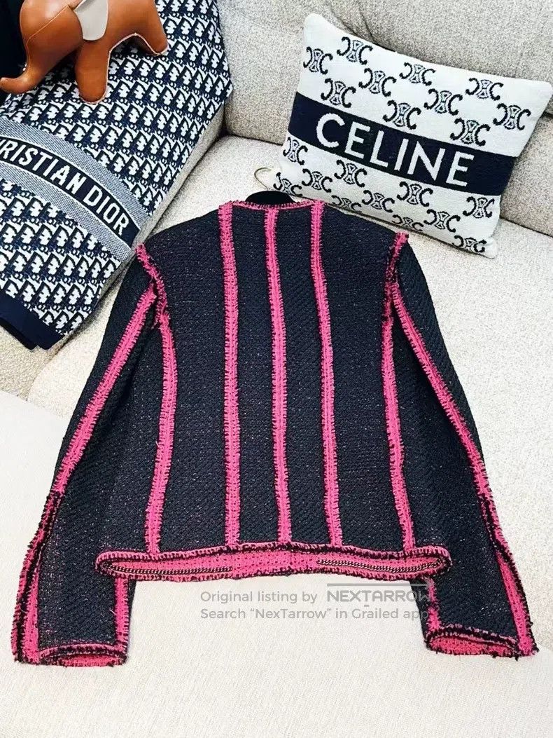 Chanel Chanel 22k show black pink edge four-pocket long-sleeved j Size XXS / US 00 / IT 34 - 2 Thumbnail
