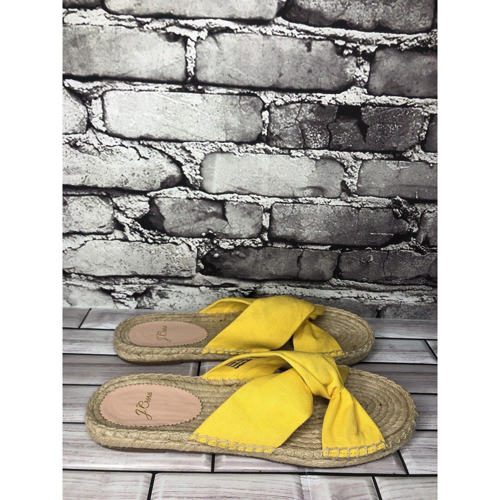 Other J. Crew Yellow Twisted Canvas Fabric Slide Espadrilles Sanda Size US 9 / IT 39 - 5 Thumbnail