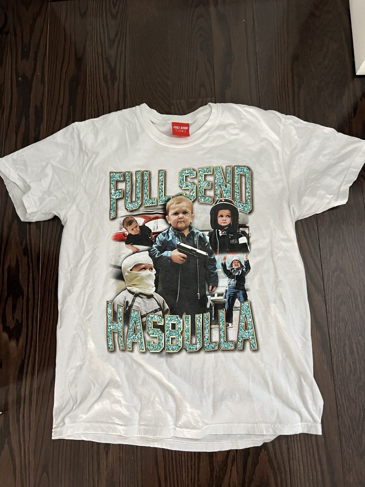 Full Send × Japanese Brand Hasbulla full send white tee Size US L / EU 52-54 / 3 - 1 Thumbnail