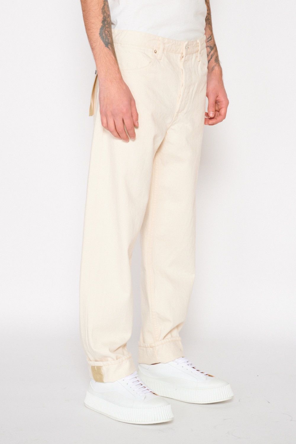 Jil Sander New JIL SANDER Japanese Selvedge Wide Denim Off White Jeans Size US 29 - 3 Thumbnail
