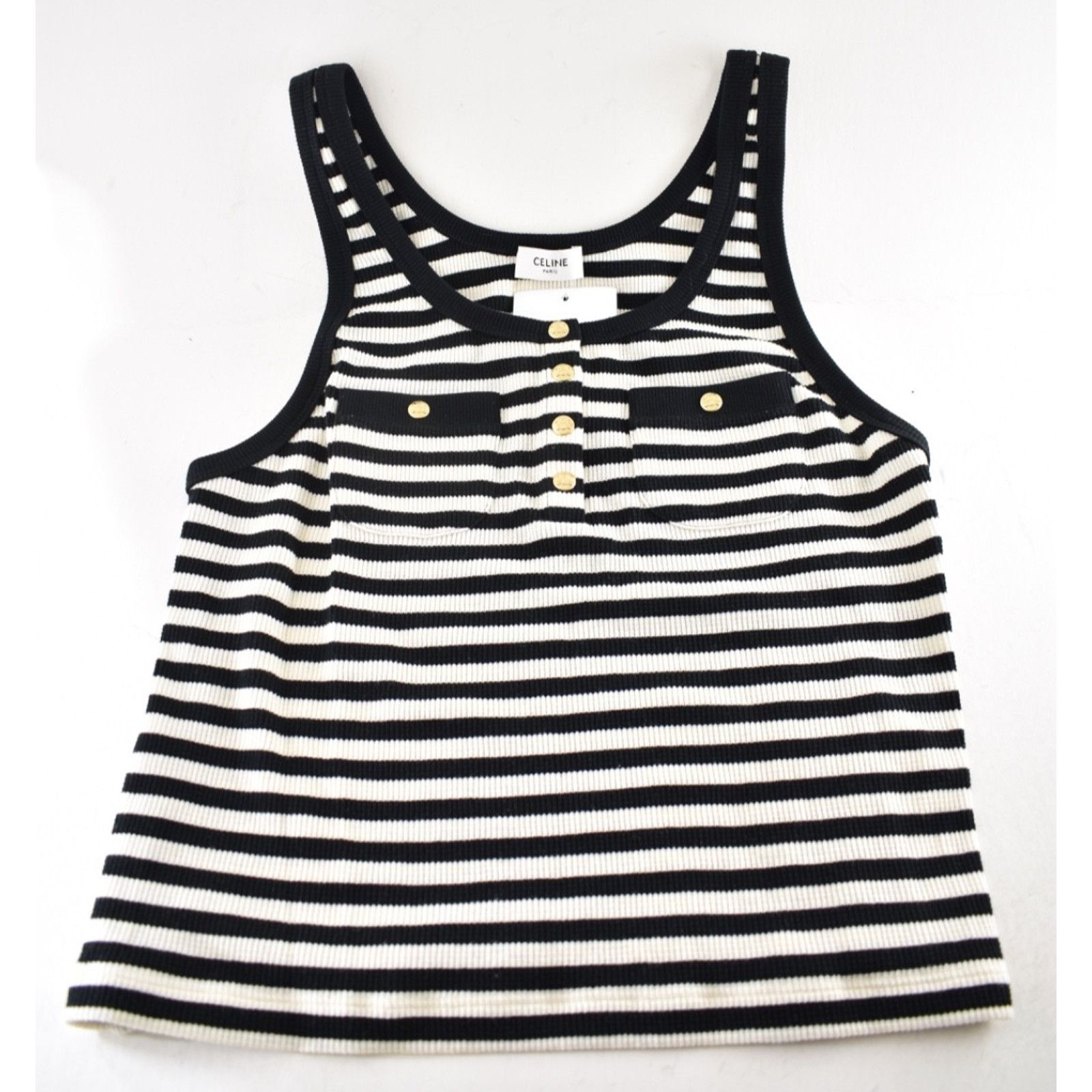 Celine Celine Mariniere Striped Cotton Jersey Tank Top Shirt XL Size XL / US 12-14 / IT 48-50 - 4 Thumbnail
