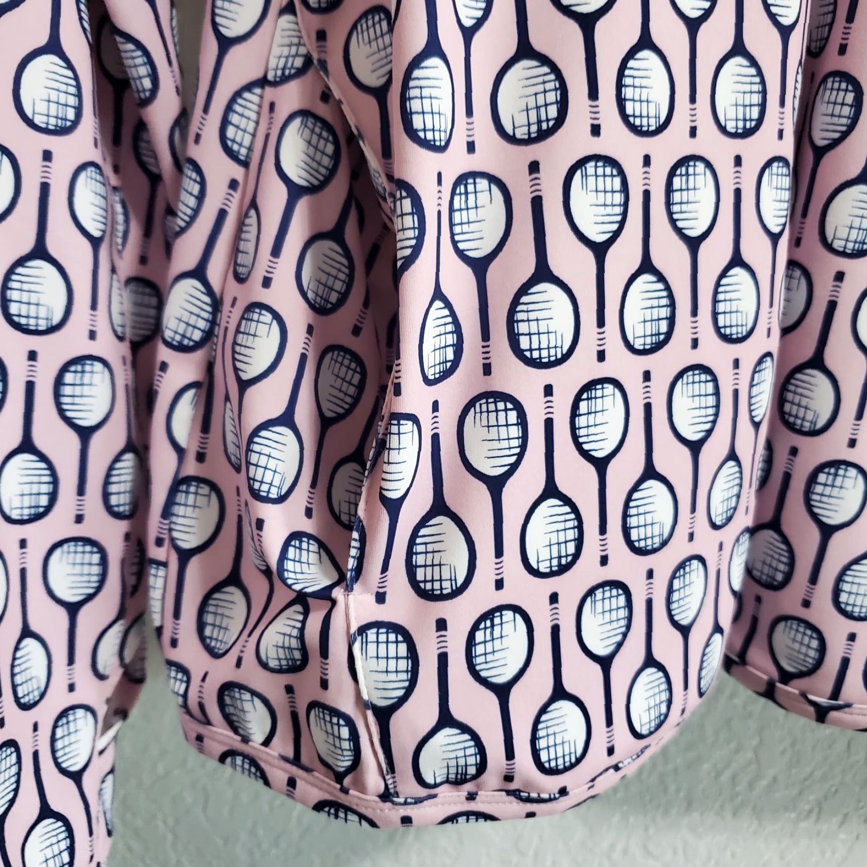 Pinko VINTAGE San Soleil Jacket Women M Pink Tennis Raquet Print Full Zip UV 50 Long Sleeve Size M / US 6-8 / IT 42-44 - 5 Thumbnail