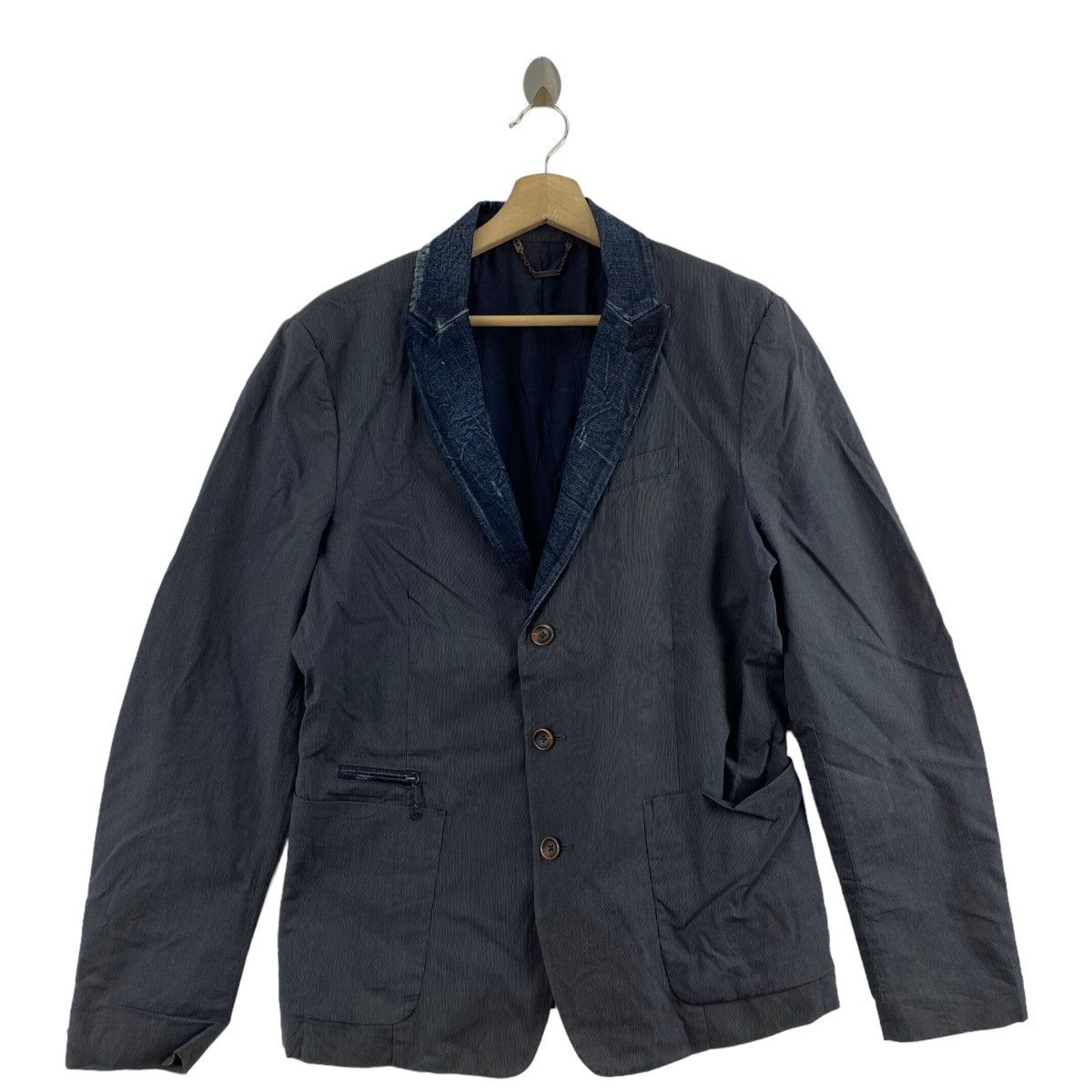 Diesel Vintage DIESEL INDUSTRY Denim Division Blazer Jeans Coat Size US L / EU 52-54 / 3 - 1 Thumbnail