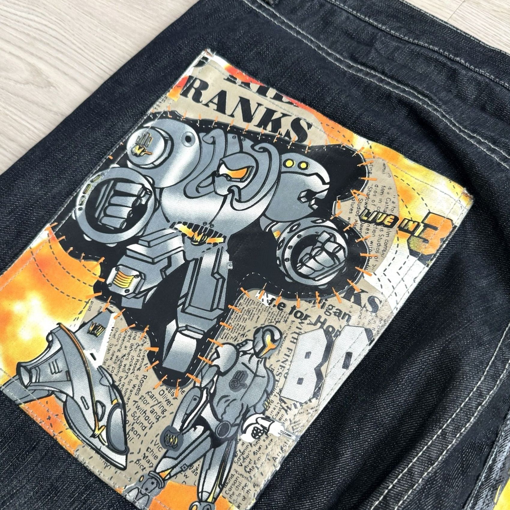 JNCO Miskeen Jeans Baggy Denim Embroidered Pockets 40x33 Men's Jeans Baggy / saggy Size US 40 / EU 56 - 4 Thumbnail