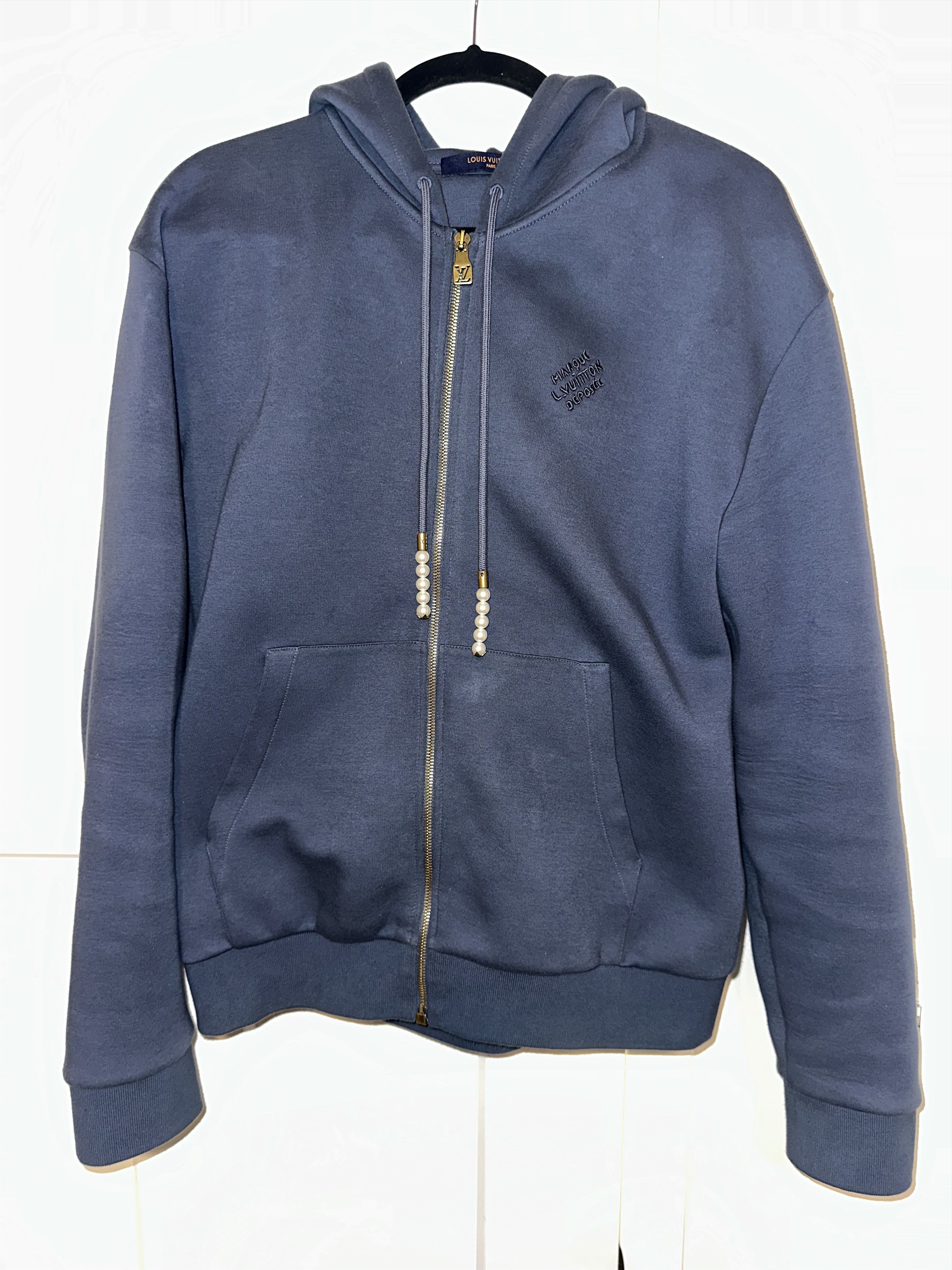 Louis Vuitton Louis Vuitton Embroidered Zipped Jersey Hoodie Size US L / EU 52-54 / 3 - 3 Thumbnail