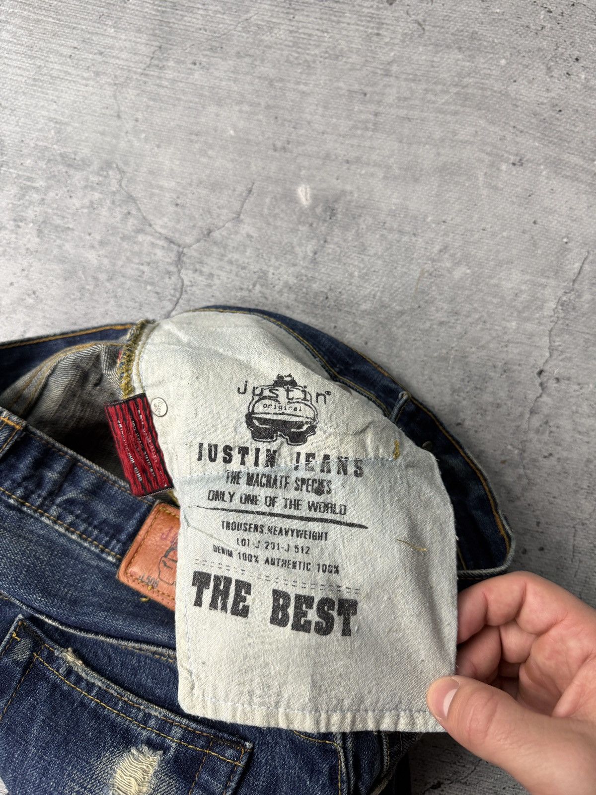 Japanese Brand Vintage Justin New York Flared Selvedge Jeans Size US 30 / EU 46 - 10 Thumbnail
