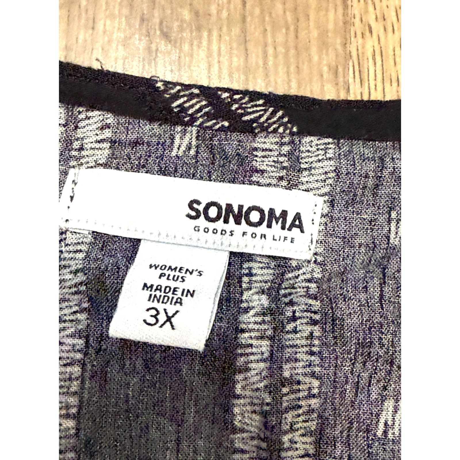 Vintage Sonoma Blouse Women's Plus Size 3X Black White Striped Long Sleeve V-neck Size XXL / US 16-18 / IT 52-54 - 5 Thumbnail