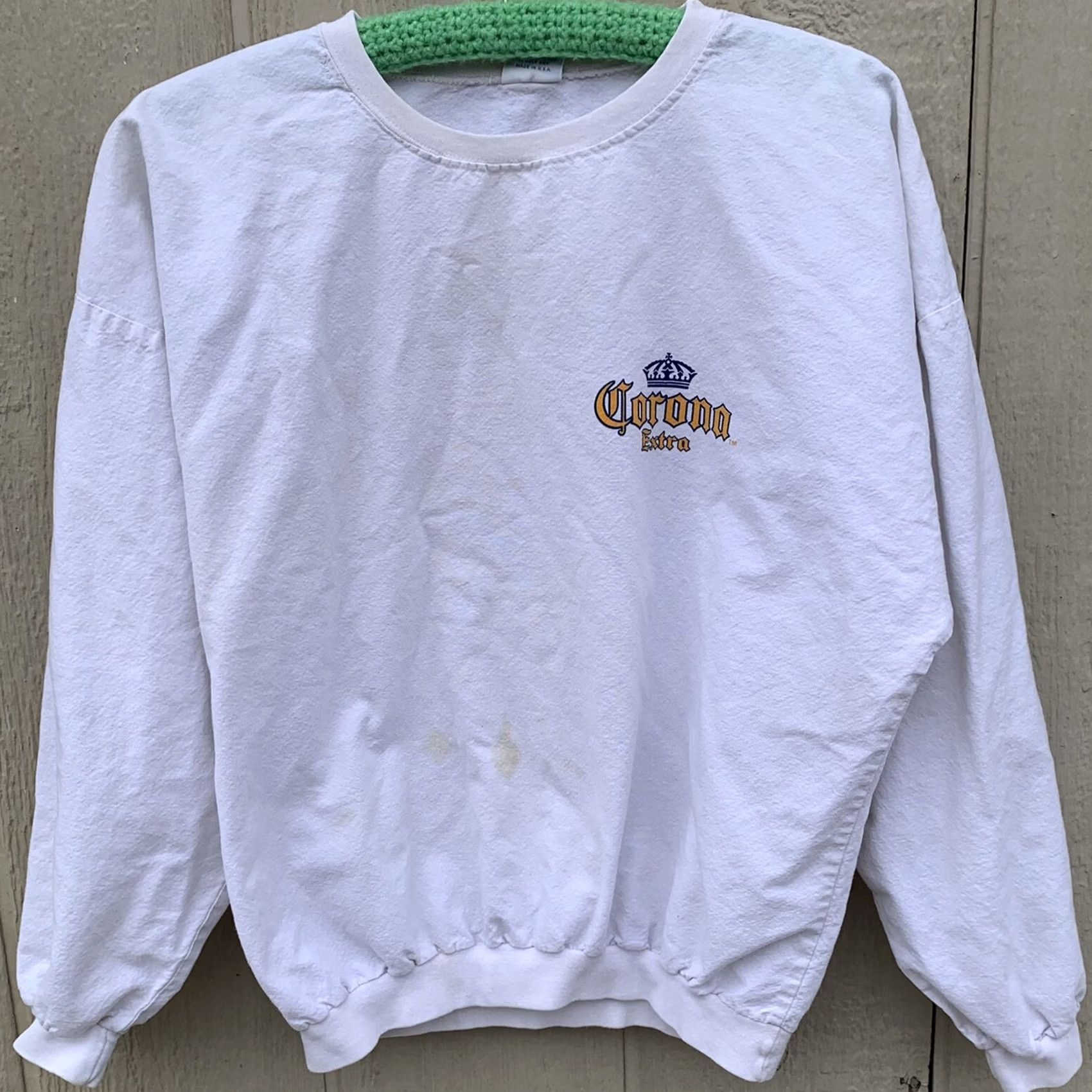 Vintage VINTAGE Crazy Shirts Hawaii Corona Extra long sleeve cotton shirt Medium 80s Unisex White Graphic Tee Shirt Mens Womens Size US M / EU 48-50 / 2 - 4 Thumbnail