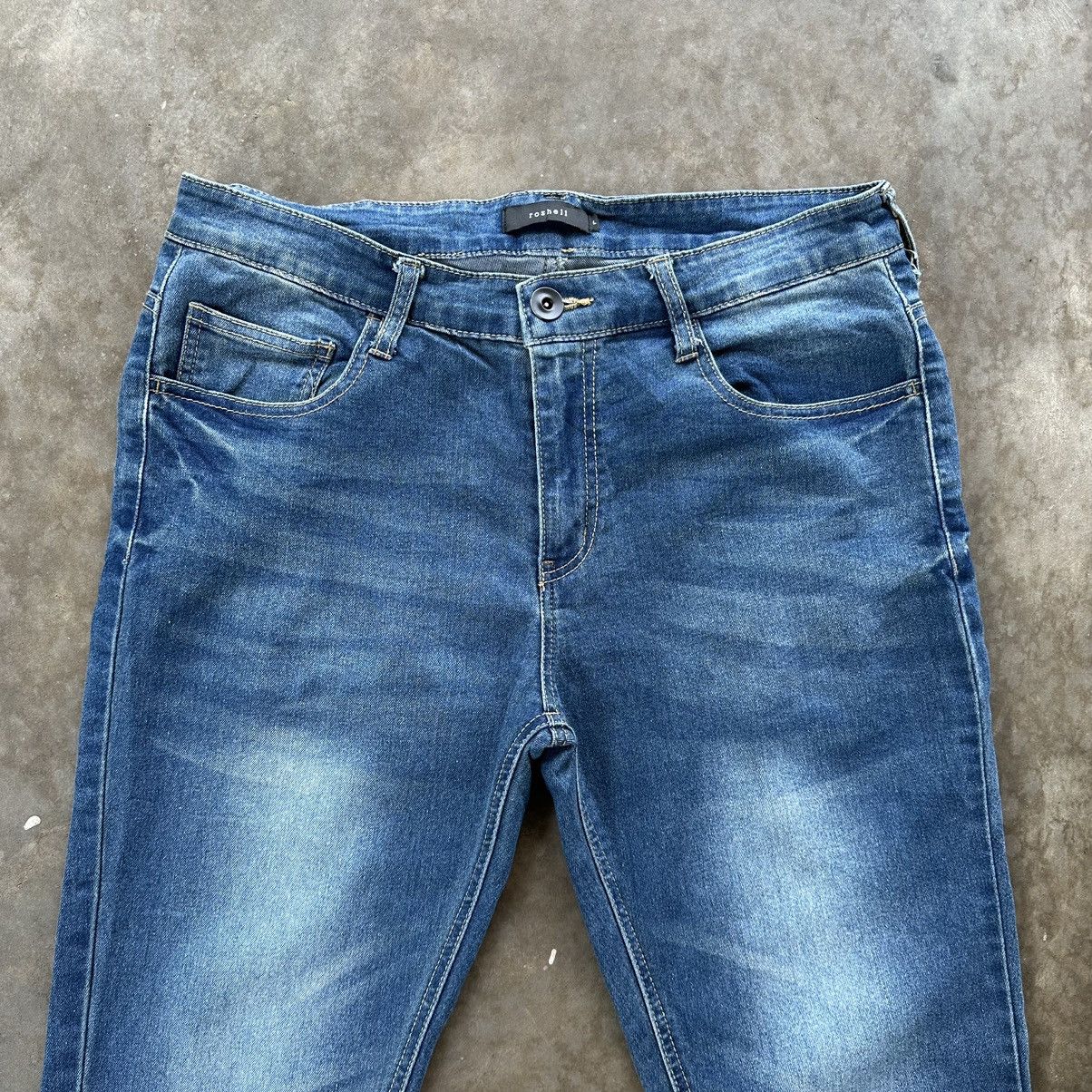 Japanese Brand Vintage Roshell Distressed Slim Fit Faded Denim Jean Pant Size US 32 / EU 48 - 3 Thumbnail