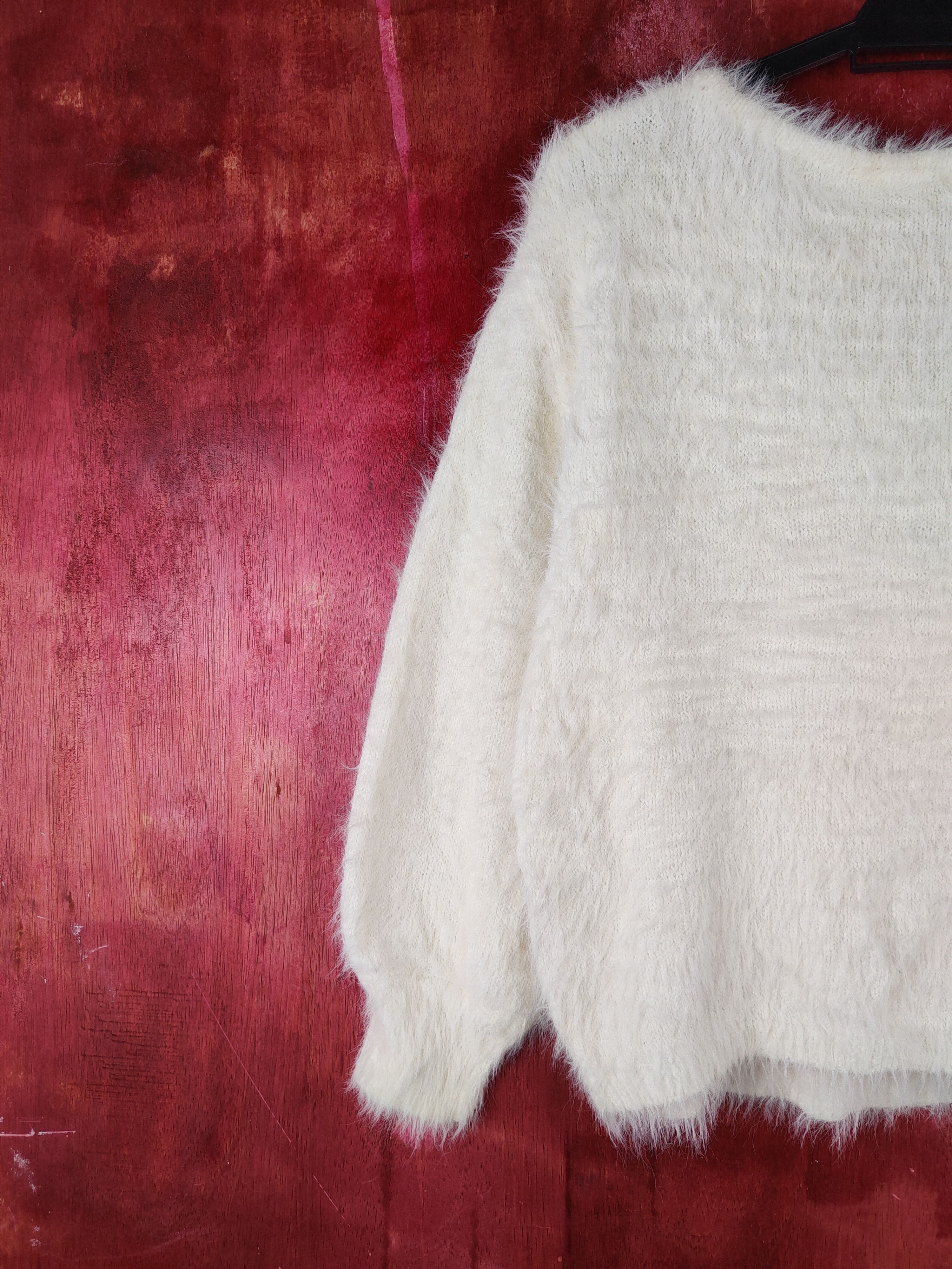 Japanese Brand × Vintage Cool Design 💥 Glacier White Fur Mohair Knitwear Size M / US 6-8 / IT 42-44 - 8 Thumbnail