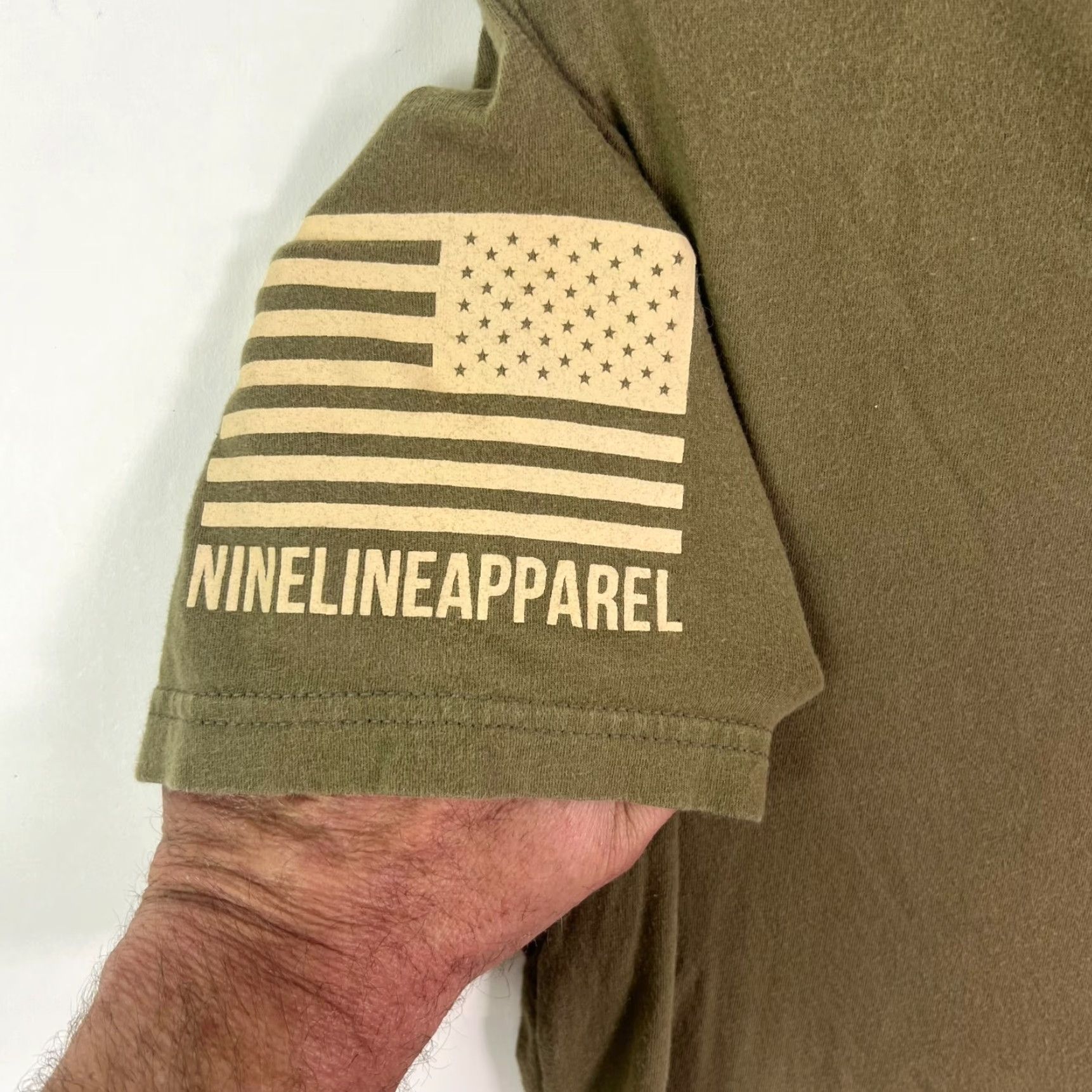 Vintage Nine Line T-Shirt Mens M OD Green Army Patriotic Graphic Print 90s Astro Boy Logo Double-Sided Crew Neck Short Sleeve Cotton Knit Vintage: No Size US M / EU 48-50 / 2 - 4 Thumbnail