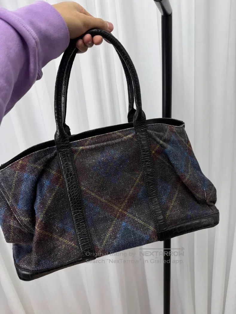 Dries Van Noten Dries Van Noten Blue and purple plaid and crocodile patter Size ONE SIZE - 7 Thumbnail