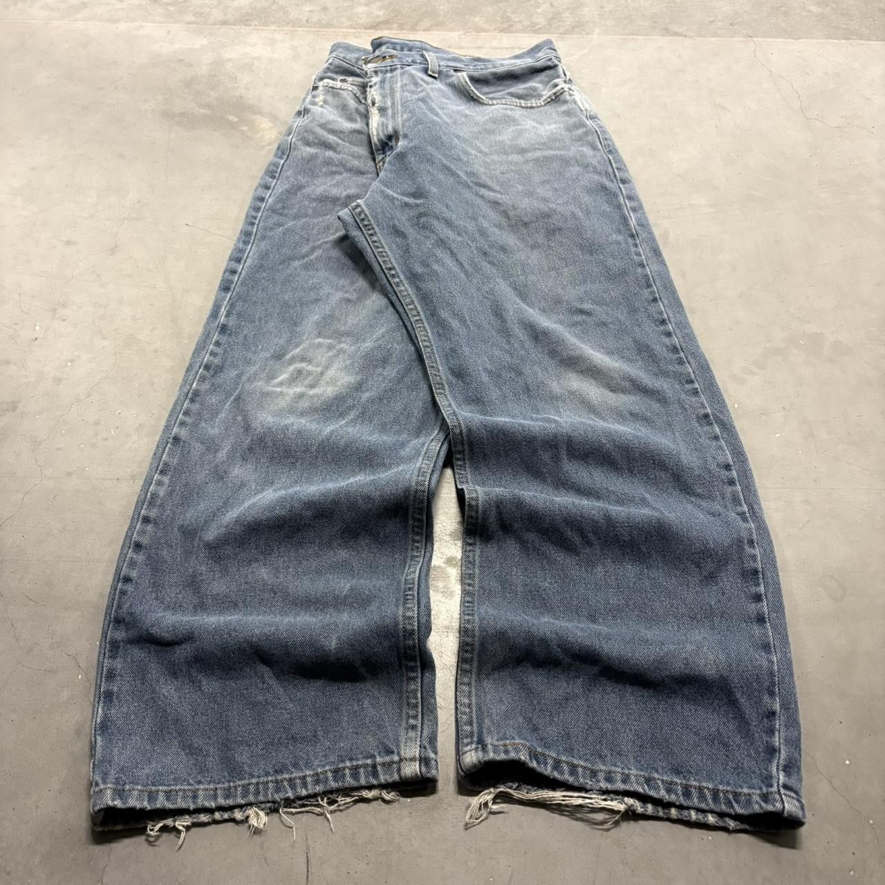 Vintage Crazy Vintage Y2K/2000s Super Baggy Streetwear Skater Medium Blue Wash Denim Jeans! Size US 38 / EU 54 - 3 Thumbnail