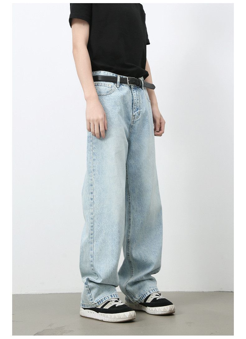 Japanese Brand Men's Japanese retro straight loose light blue jeans Size US 32 / EU 48 - 3 Thumbnail