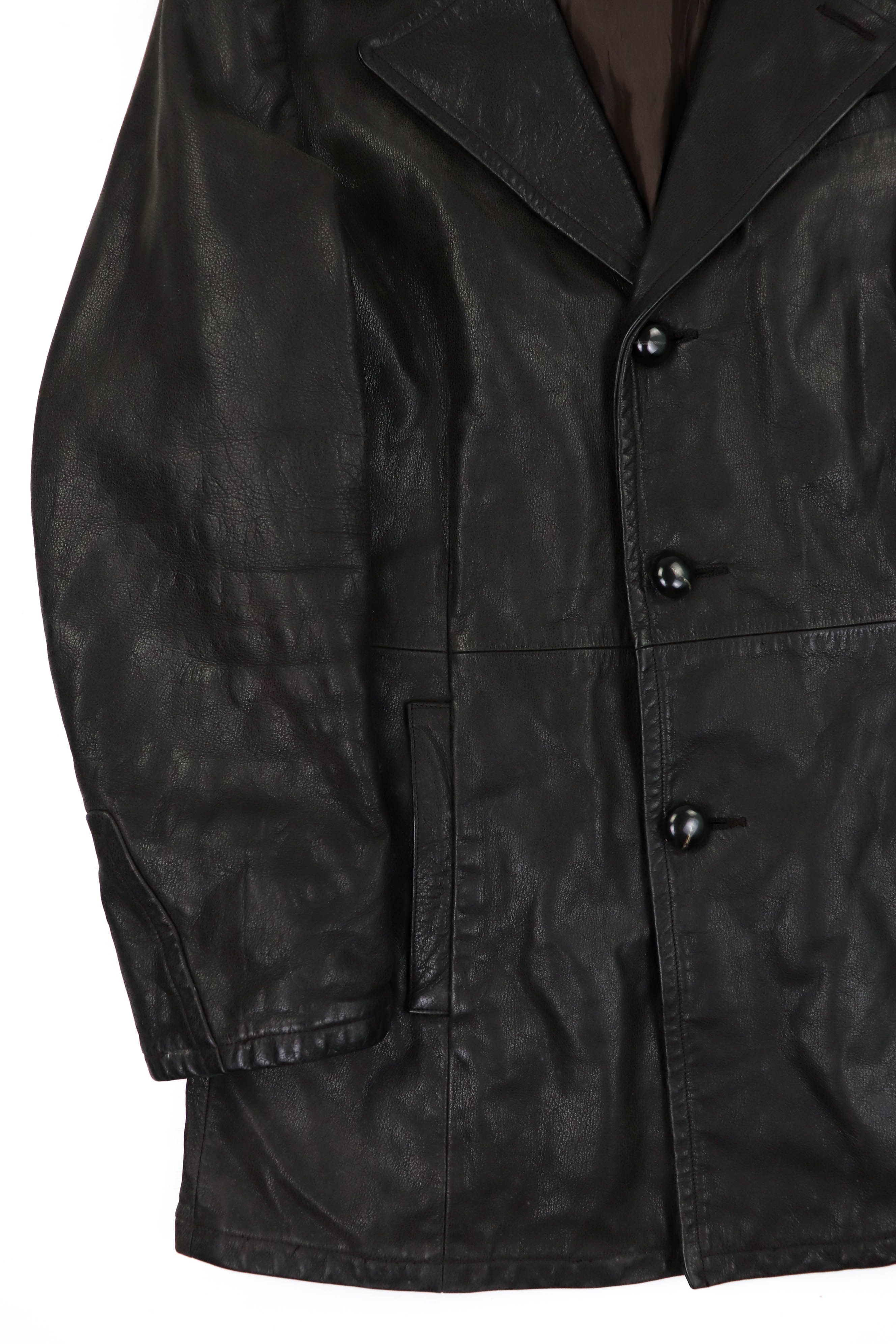 Genuine Leather 2nd Skin by inde Dark Brown Heavy Leather Coat Jacket Size US M / EU 48-50 / 2 - 5 Thumbnail