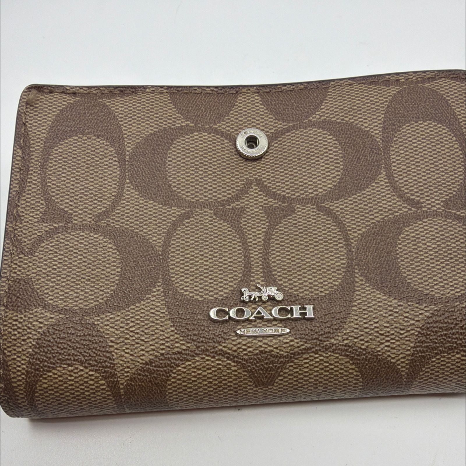 Coach Coach Signature Canvas Bi-Fold Wallet Brown & Blue Size ONE SIZE - 8 Thumbnail