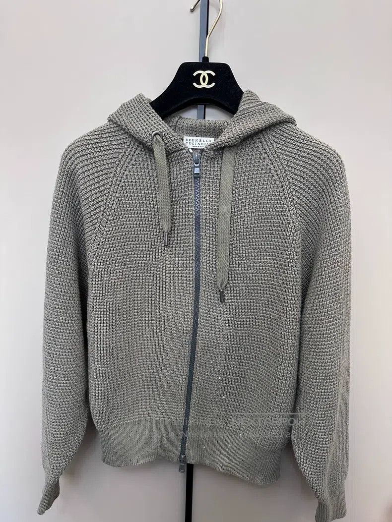 Brunello Cucinelli Brunello Cucinelli Sequined Knitted Hooded Cardigan Size XXS / US 00 / IT 34 - 1 Thumbnail