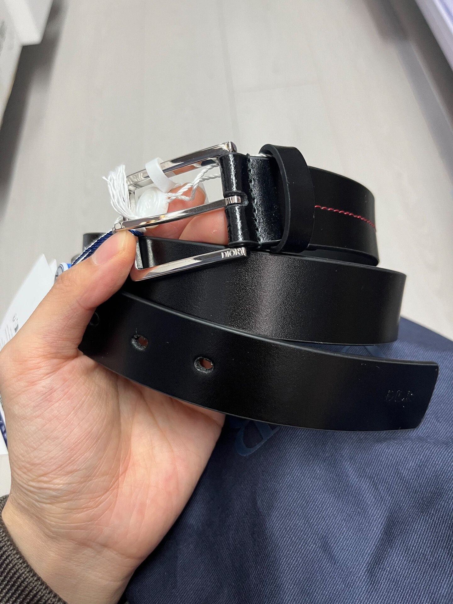 Dior Dior Black Leather Belt Size ONE SIZE - 1 Thumbnail