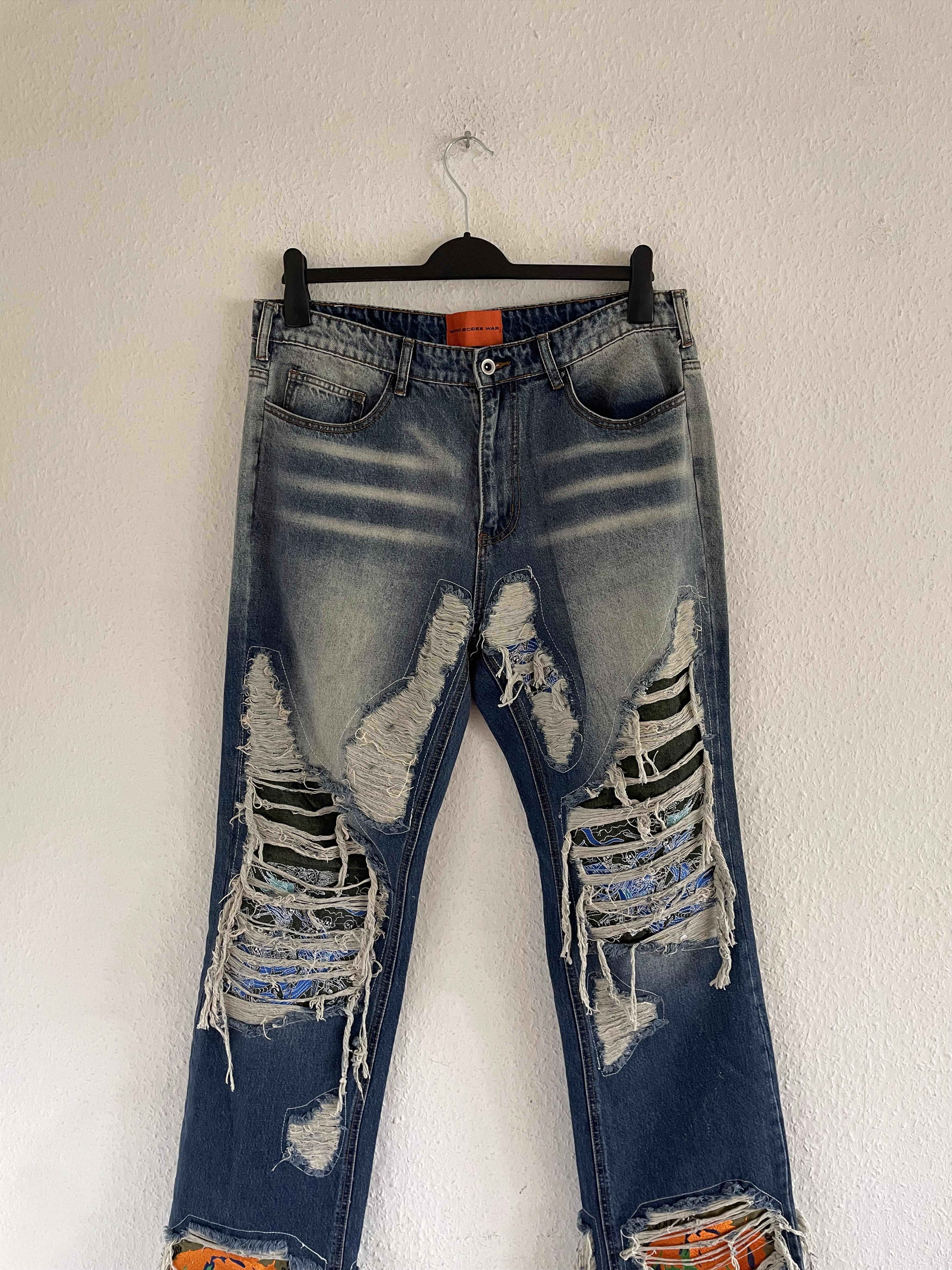 Who Decides War Bandana Patch Flared Jeans Size US 36 / EU 52 - 2 Thumbnail