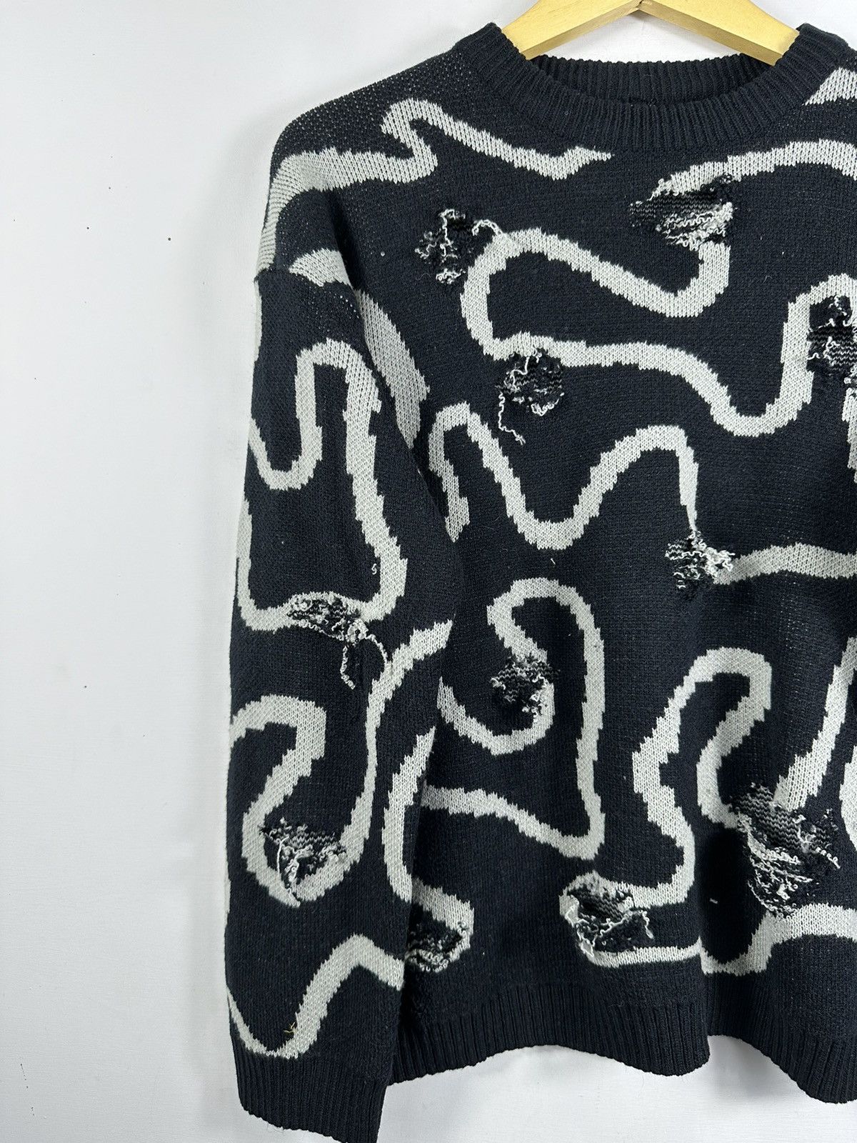 Japanese Brand CRAZY PUNK DISTRESSED UKNOWN BRAND Y2K KNITTED SWEATER Size US M / EU 48-50 / 2 - 5 Thumbnail