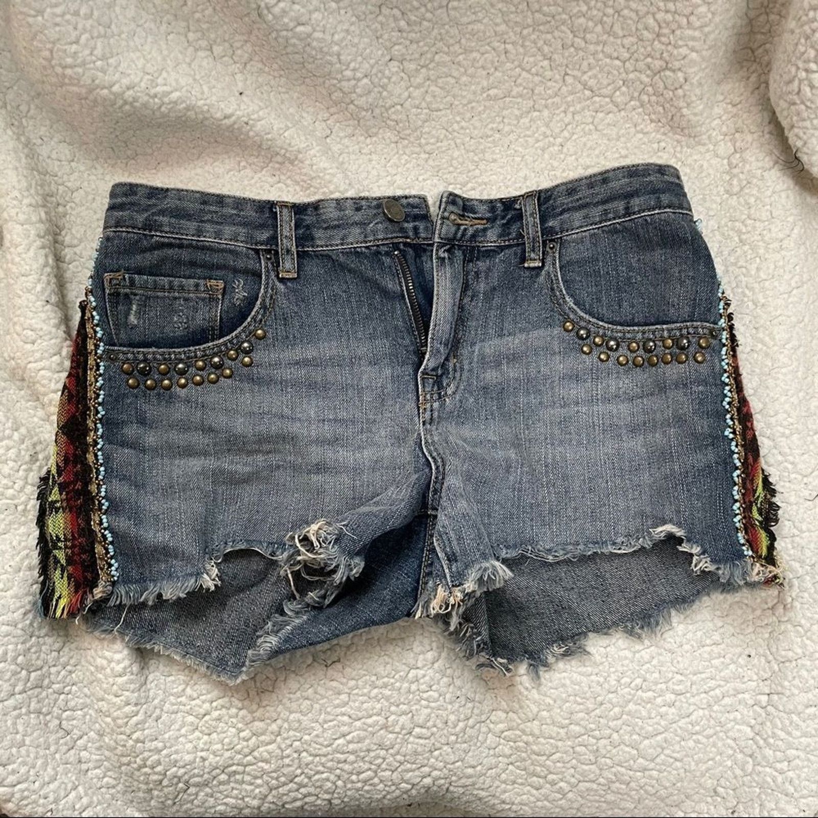 Bdg BDG Mid-Rise Embellished Denim Shorts | Sz 29 Size 29" - 2 Thumbnail