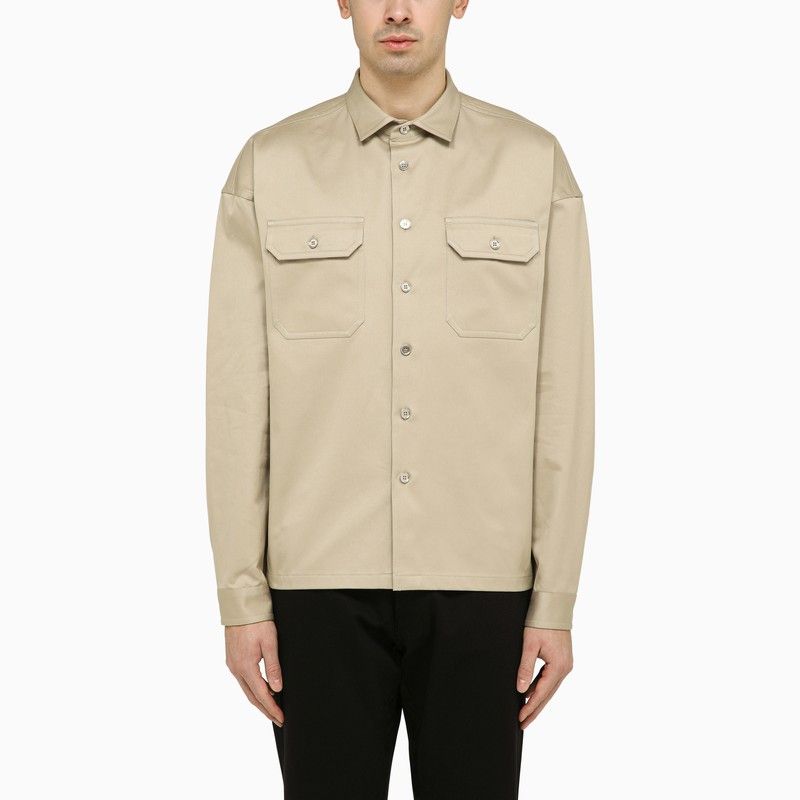 image of Prada Rope-Coloured Shirt With Pockets Size XL in Beige, Men's