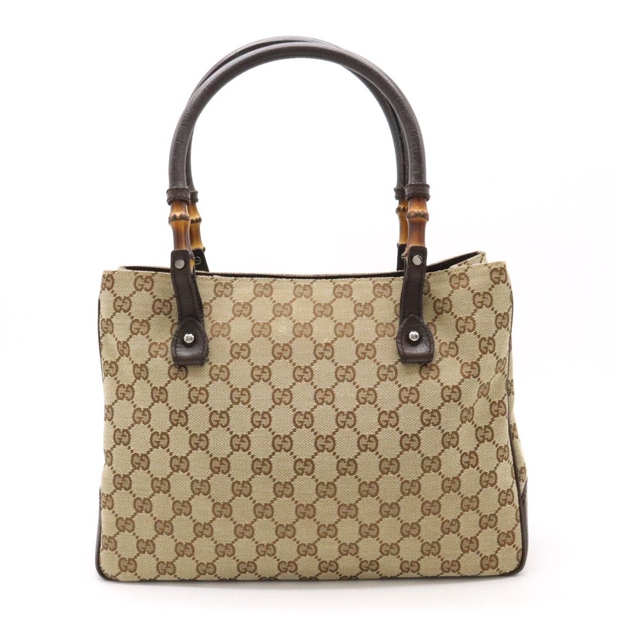 Gucci Gucci Gucci Bamboo GG Canvas Tote Bag 112526 Canvas Tote Bag 112526 in Great Condition Size ONE SIZE - 1 Thumbnail