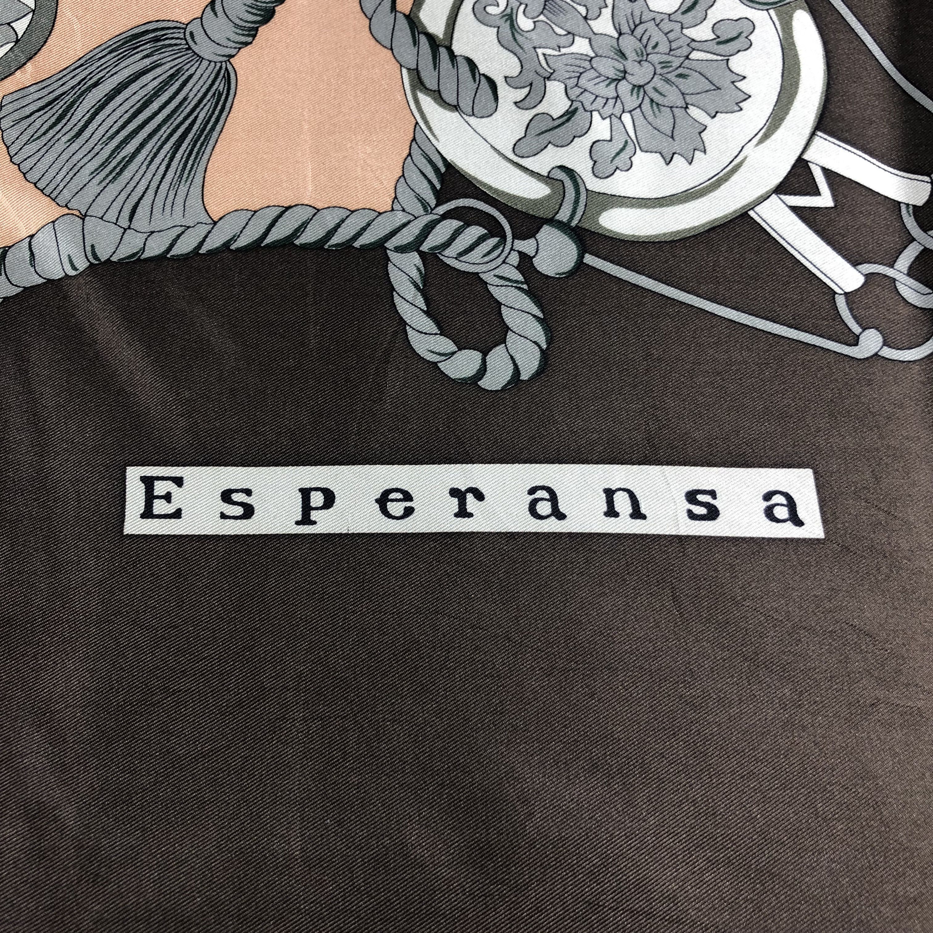Japanese Brand Esperansa Vintage Luxury Silk Scarf M290 Size ONE SIZE - 3 Thumbnail