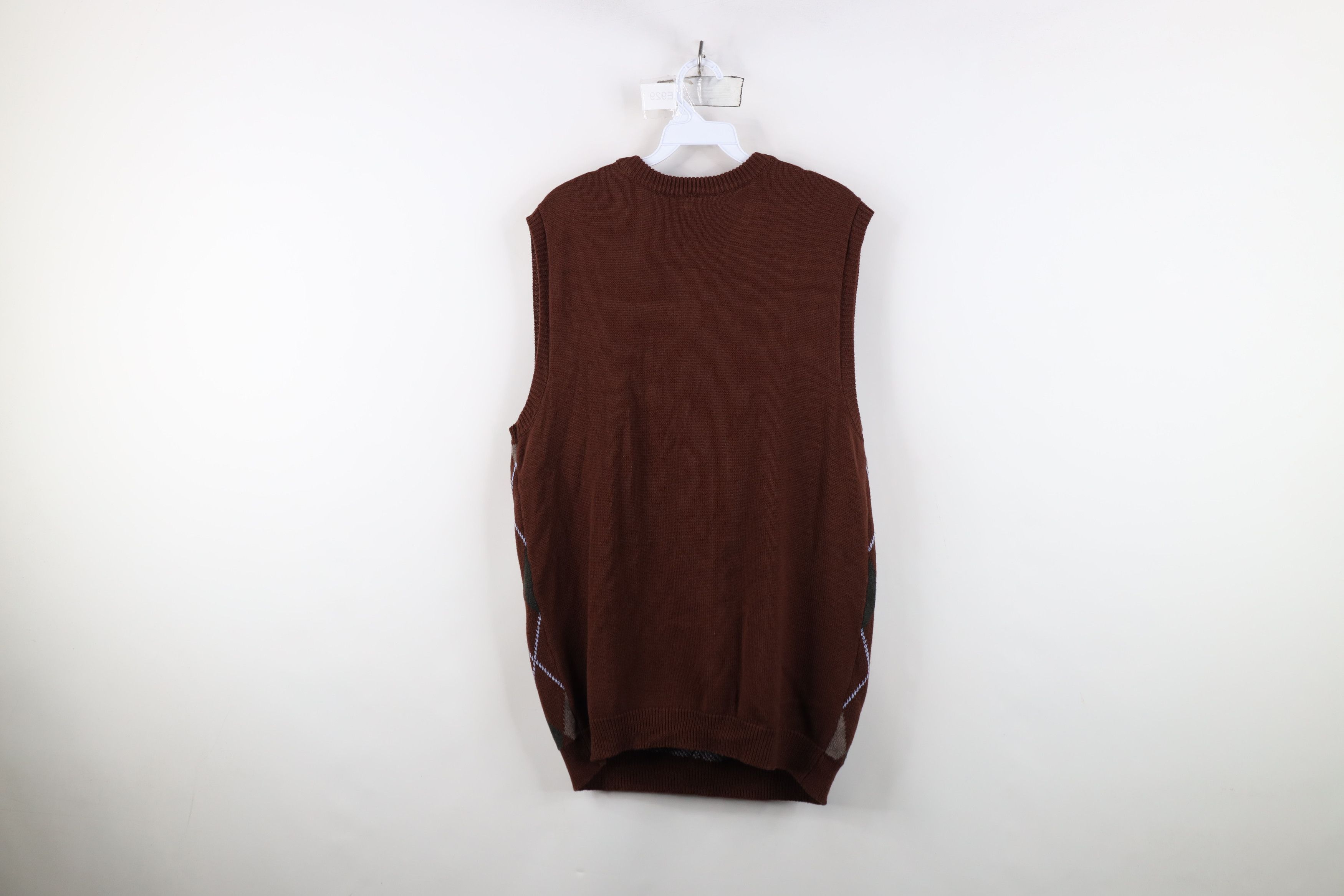 Vintage Vintage 90s Streetwear Diamond Knit V-Neck Sweater Vest Size US L / EU 52-54 / 3 - 10 Thumbnail