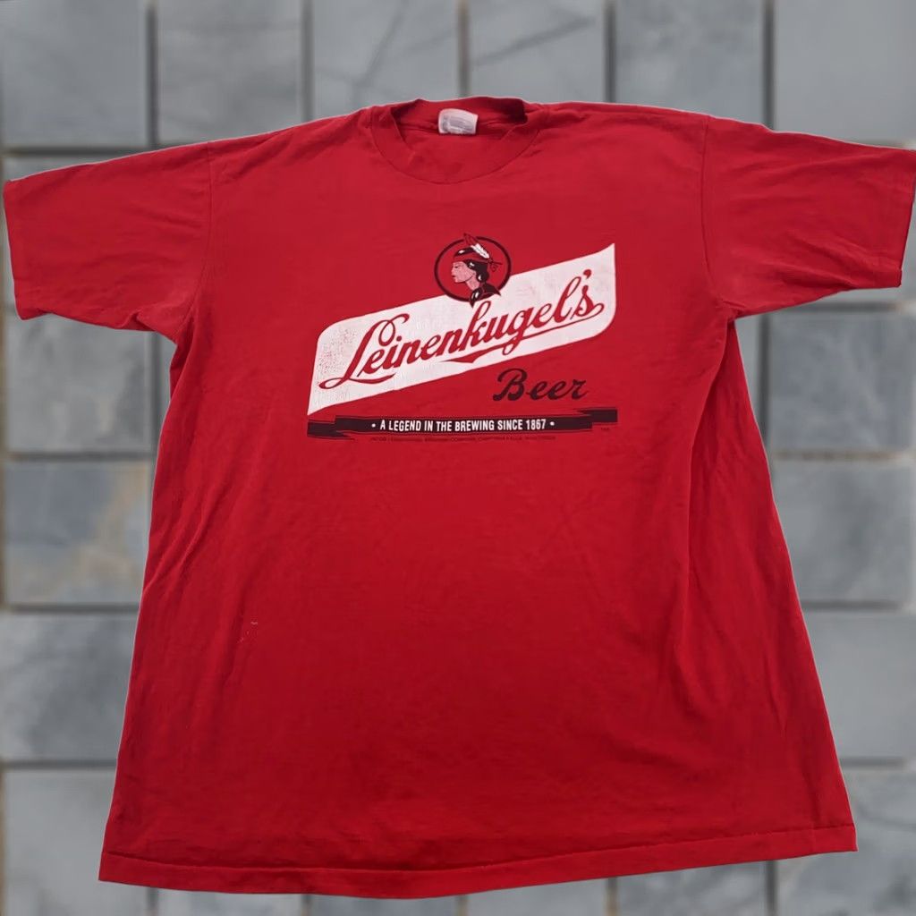 Vintage VINTAGE LEINENKUGEL’S BEER T-Shirt 90S 80s ChiPPEWA FALLS Wisconsin Red L Mens Size US L / EU 52-54 / 3 - 1 Thumbnail