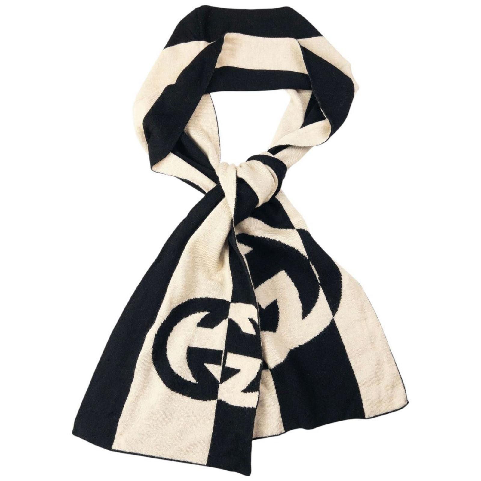 Gucci Vintage Gucci Contrast Striped Scarf Size ONE SIZE - 1 Thumbnail
