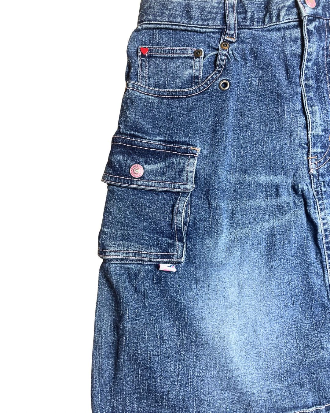 Angel Blue Angel Blue Denim Mini Skirt Nakamura-kun Pink Bear Graphic Size 29" - 8 Thumbnail
