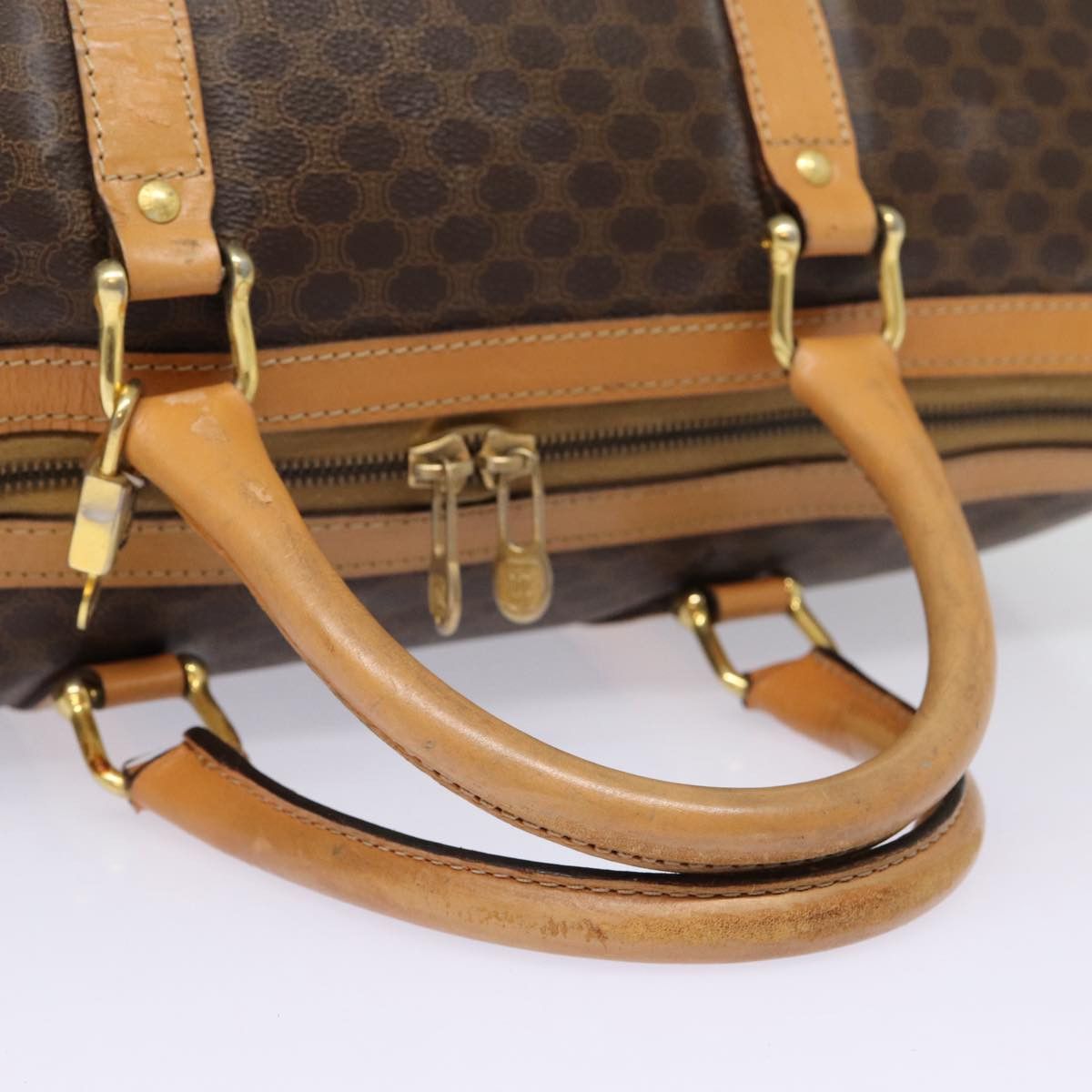 Celine CELINE Macadam Canvas Boston Bag Pvc Leather Brown Size ONE SIZE - 7 Thumbnail