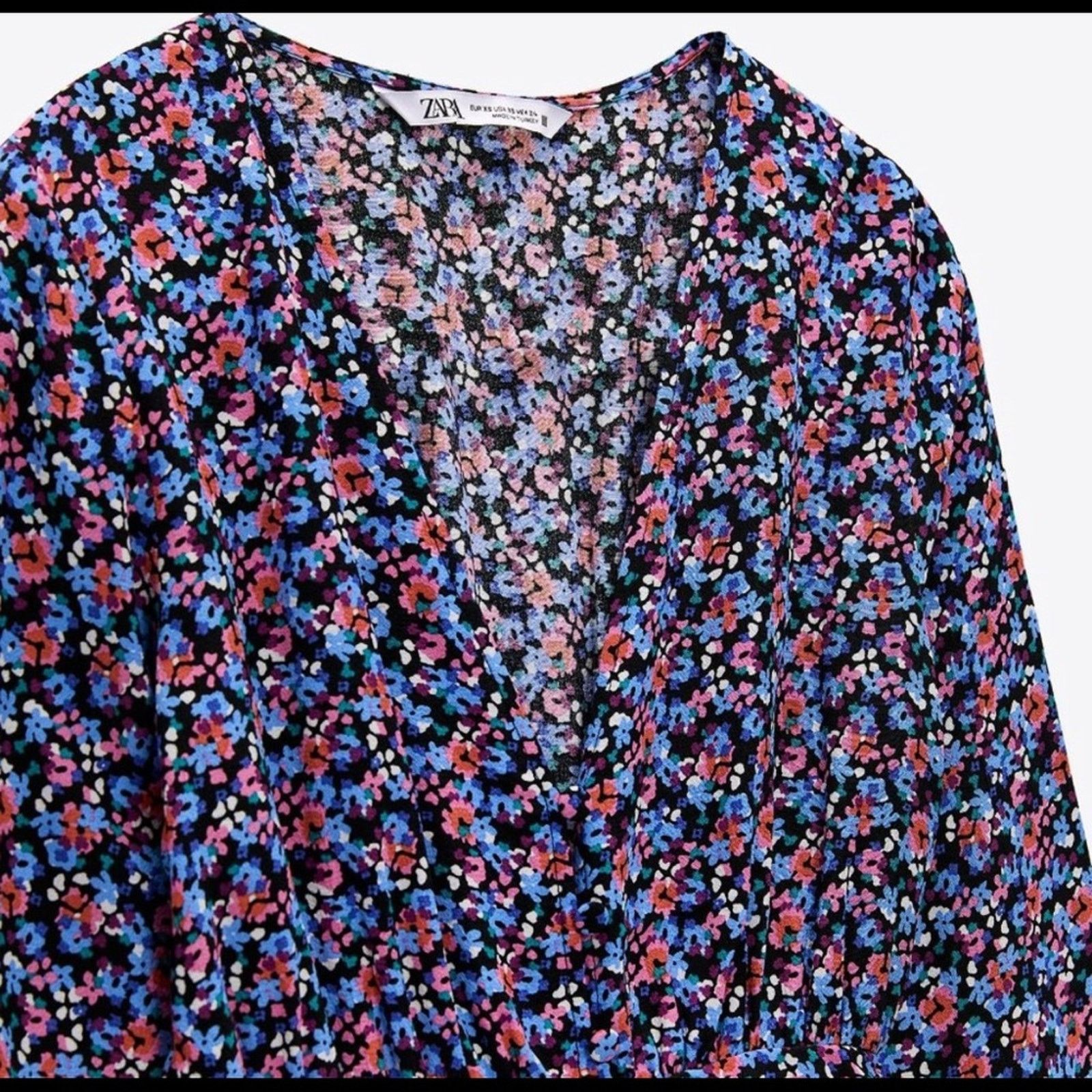 Zara ZARA FLORAL PRINT DRESS MULTICOLORED Size XS / US 0-2 / IT 36-38 - 10 Thumbnail