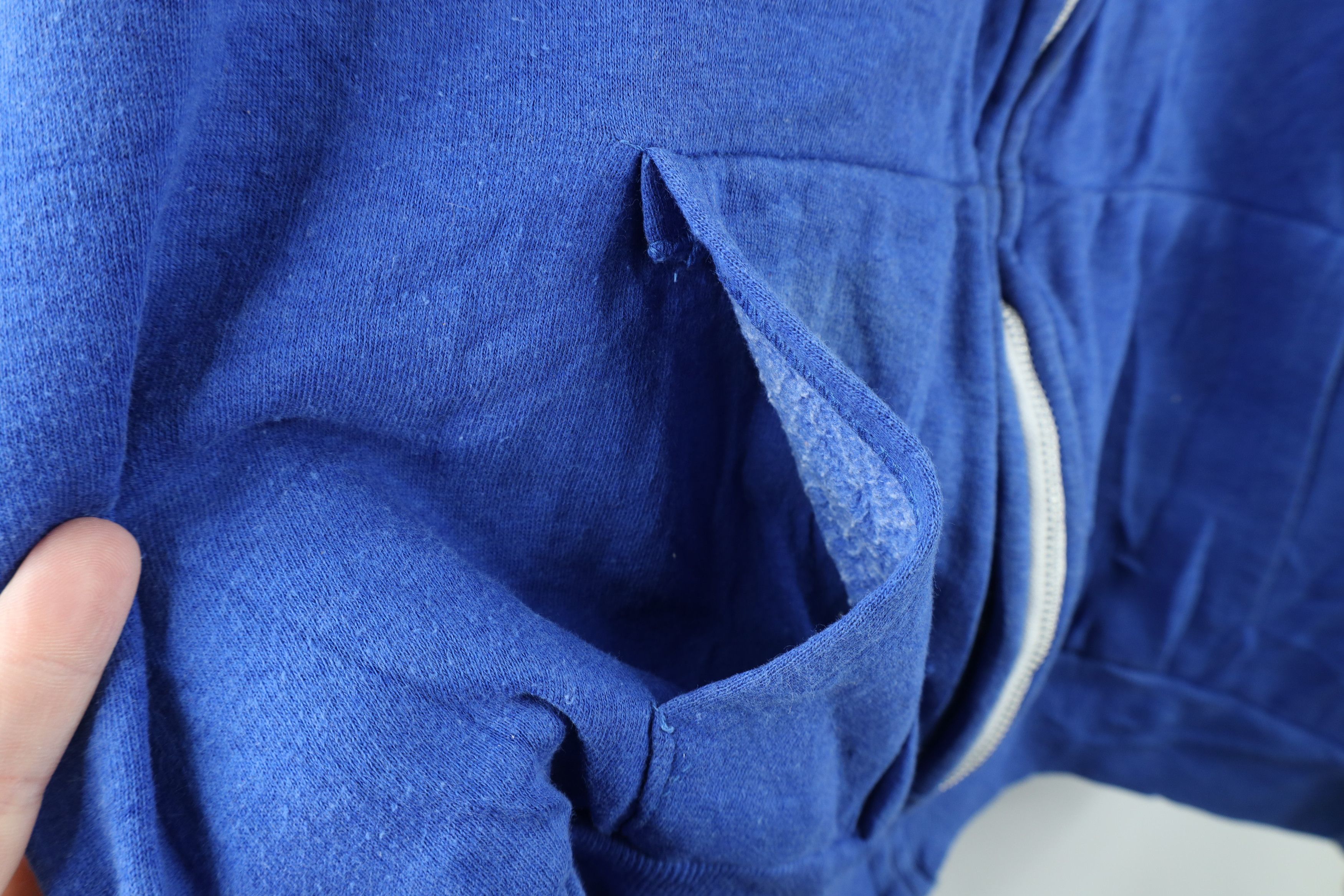 Vintage Vintage 90s Streetwear Waffle Knit Lined Full Zip Hoodie Size ONE SIZE - 5 Thumbnail