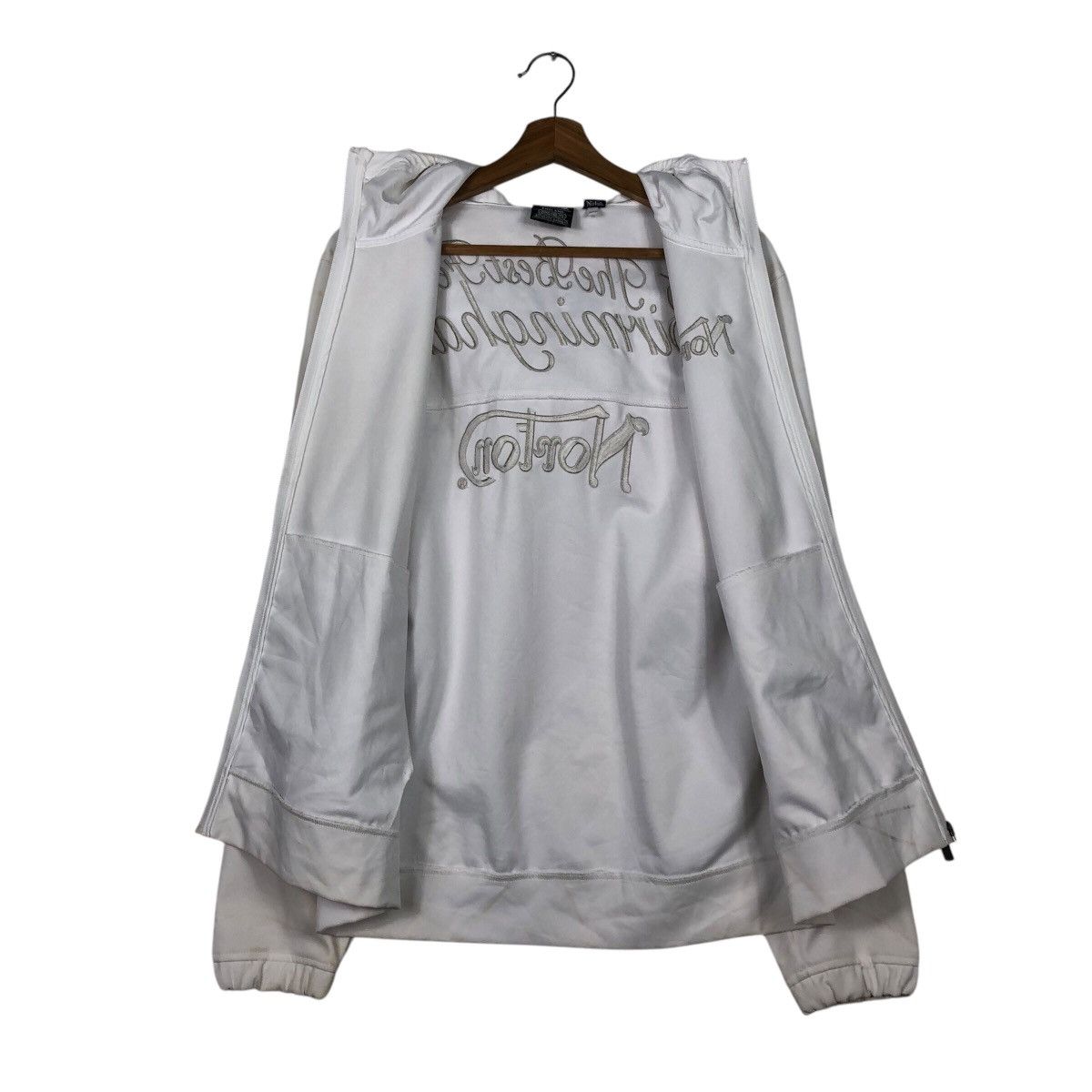 Japanese Brand Rich White Zipper Jacket Hoodie Norton Big Logo Embroidered Size US L / EU 52-54 / 3 - 17 Thumbnail
