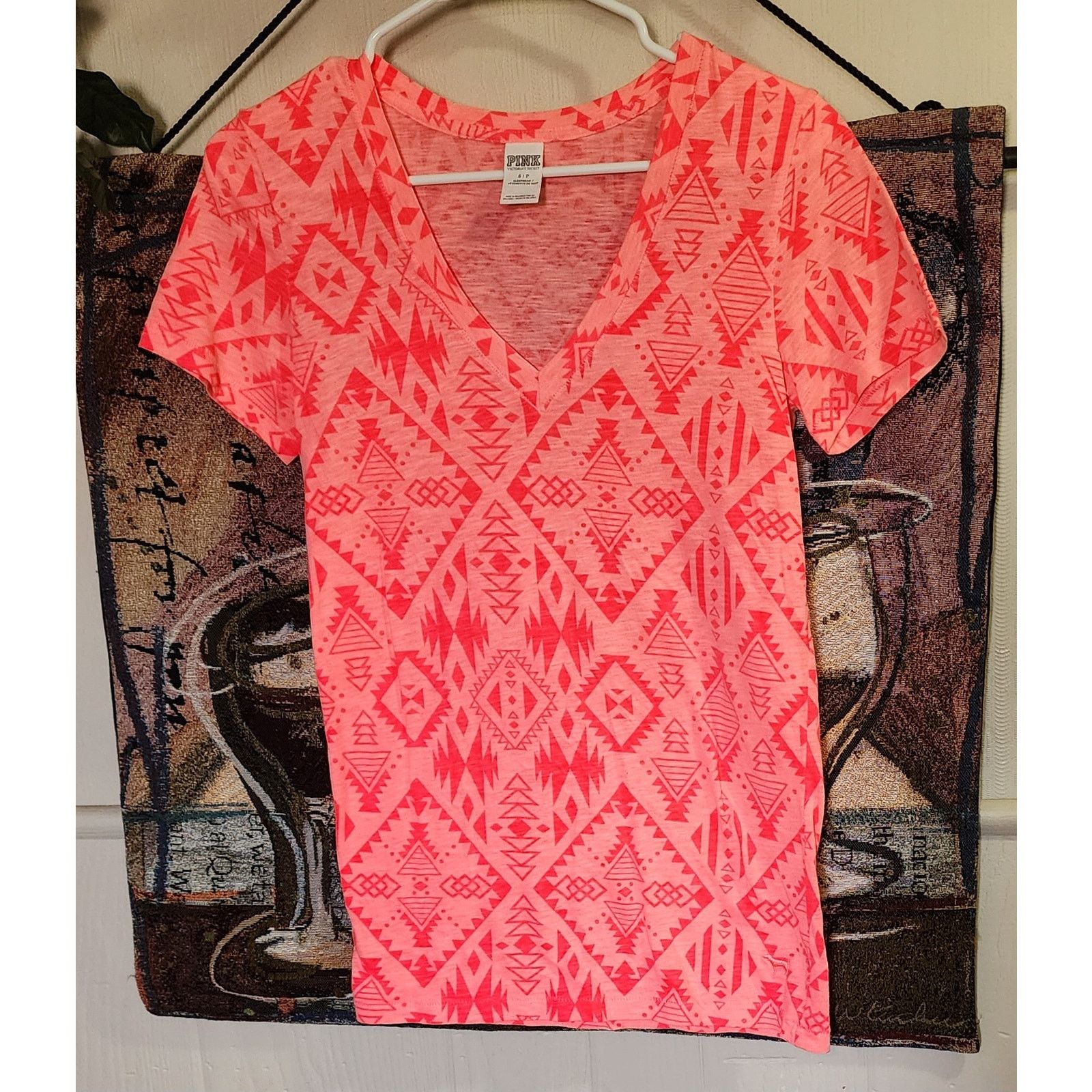Victoria's Secret Victoria’s Secret PINK V-Neck Neon Orange sleep shirt Sm P Size S / US 4 / IT 40 - 1 Thumbnail
