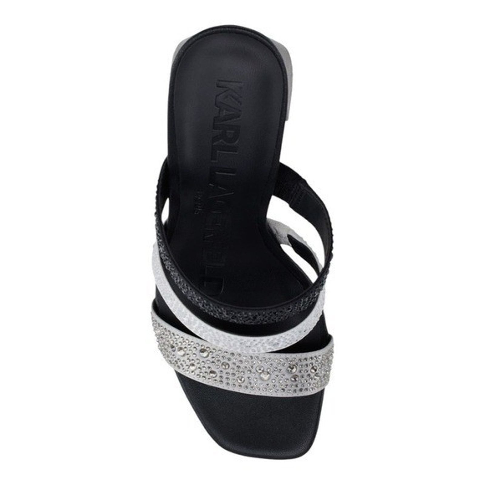 Karl Lagerfeld Karl Lagerfeld Black Rhinestone Block Heel Sandals Size 6 Size US 6 / IT 36 - 3 Thumbnail