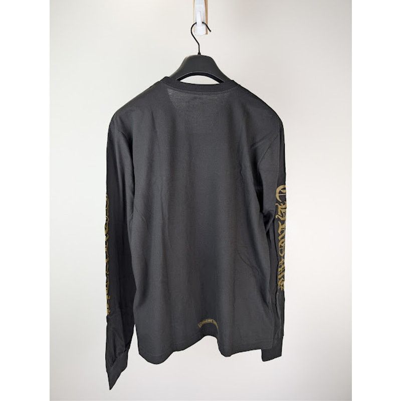 Chrome Hearts o1rshd1 Gold Neck Logo Long Sleeve T-Shirt in Black Size US M / EU 48-50 / 2 - 9 Thumbnail