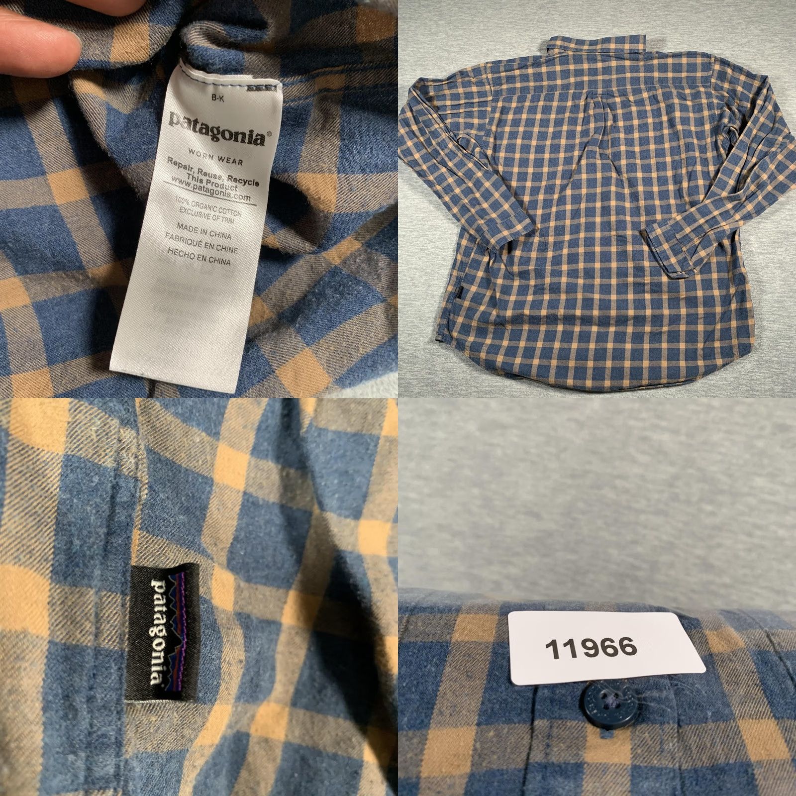 Patagonia Patagonia Shirt Mens L Blue Tan Plaid Organic Cotton Button Down Flannel Size US L / EU 52-54 / 3 - 8 Thumbnail
