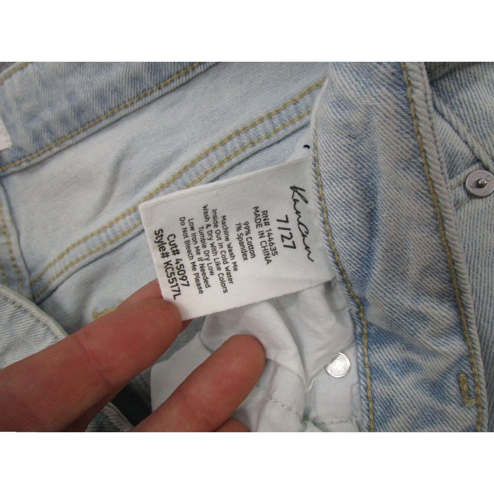 Vintage Kancan Jeans Straight 27 Blue Denim Stretch 5-Pocket Women Size 27_default Baggy Fit Hem Notched N/A Size 27" / US 4 / IT 40 - 6 Thumbnail