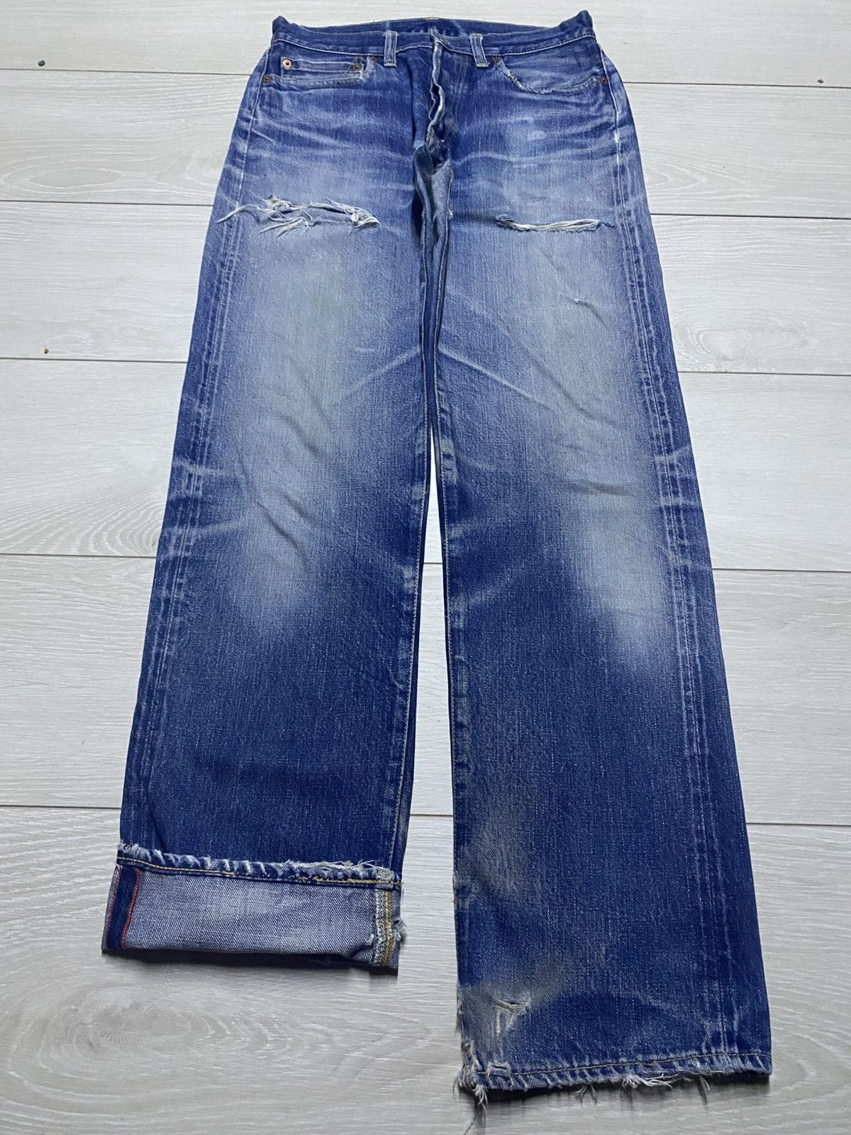 Japanese Brand Vintage Japanese Iron Hr Market Selvedge Crazy Distressed Size US 28 / EU 44 - 1 Thumbnail