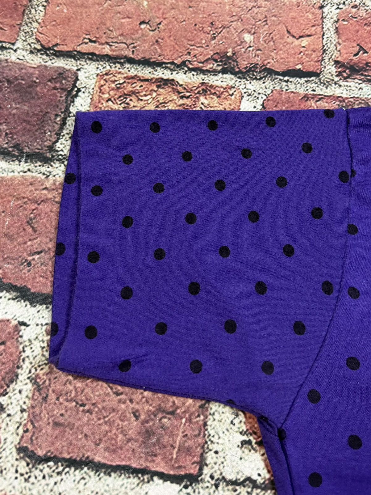Other Vintage Polka Dot Purple Blank Single Stitch Crop Baby Tee Size L / US 10 / IT 46 - 5 Thumbnail