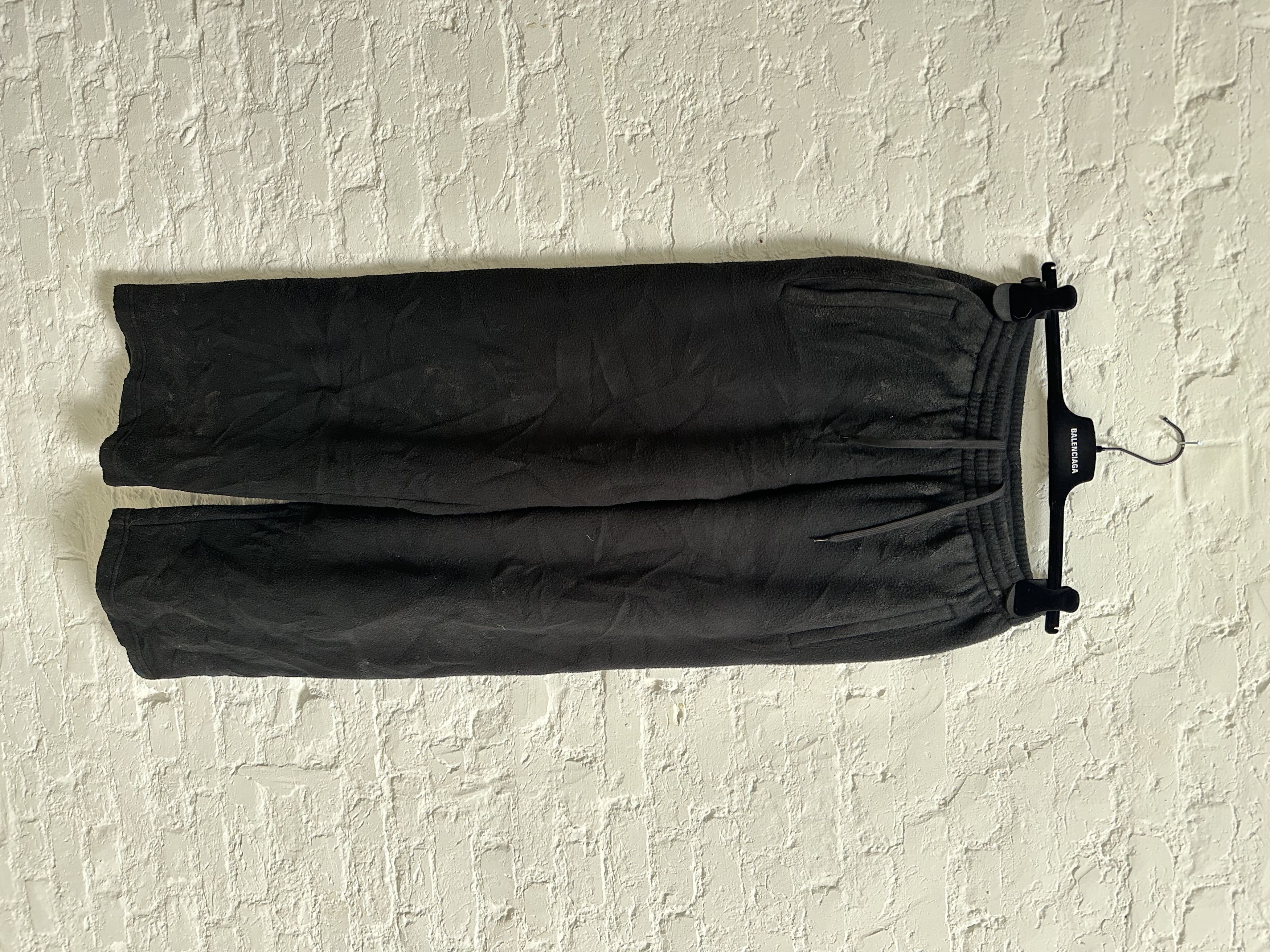 image of Balenciaga Black Washed Wide Trousers Size M, Men's